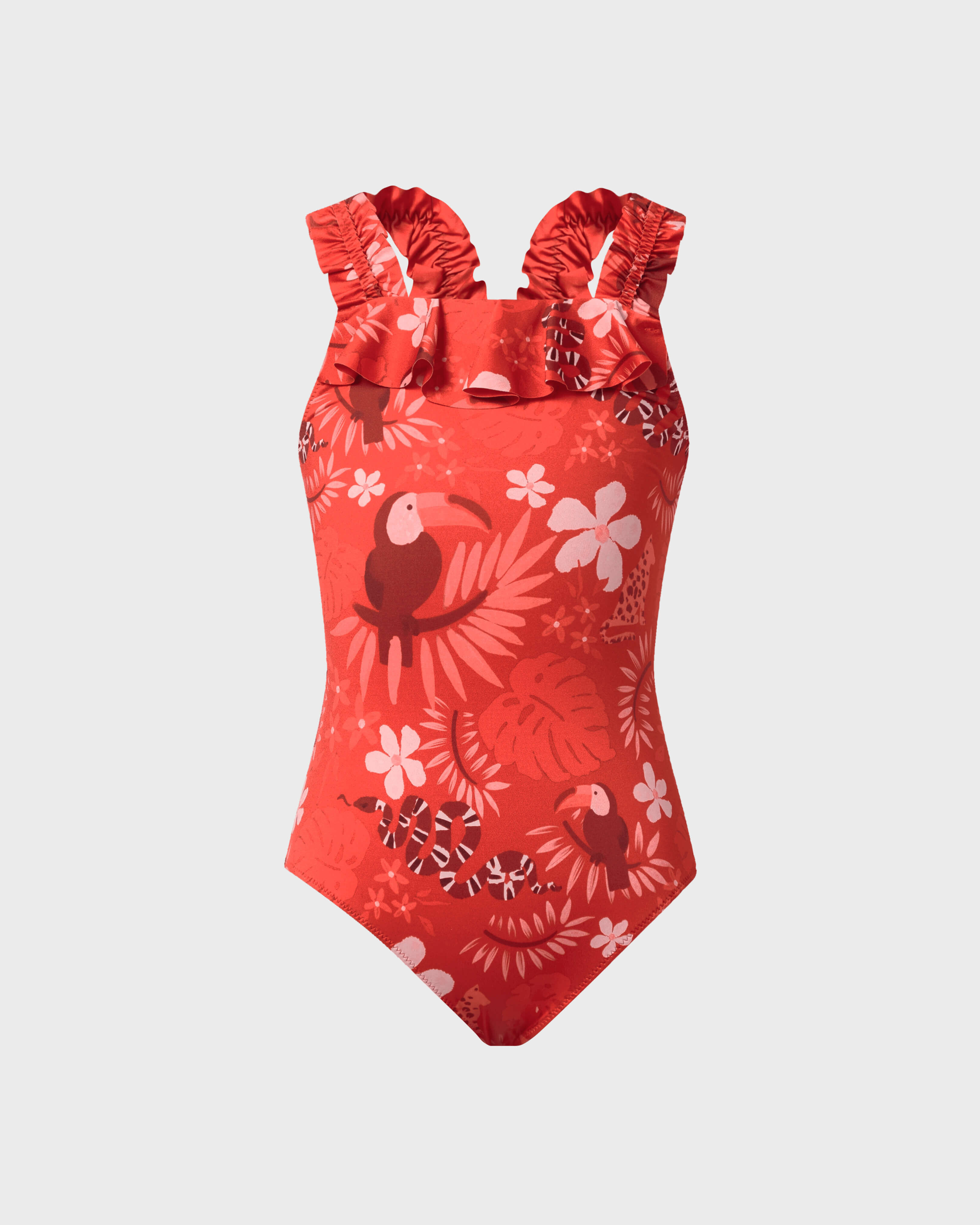 Maillot de bain une pièce fille Papel de Embrulho COQUELICOT front view