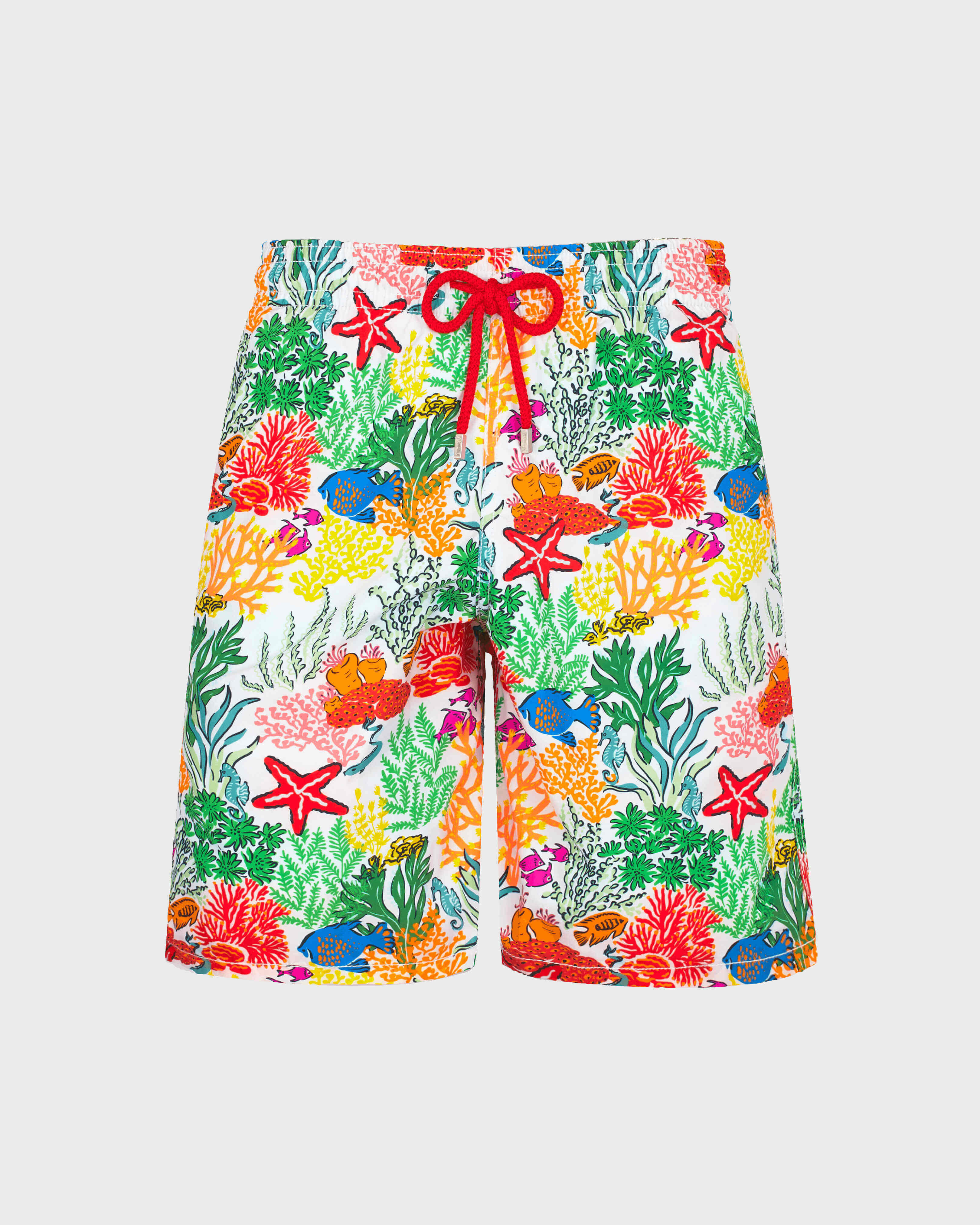 Maillot de bain long homme Fond Marins Multicolores BLANC front view