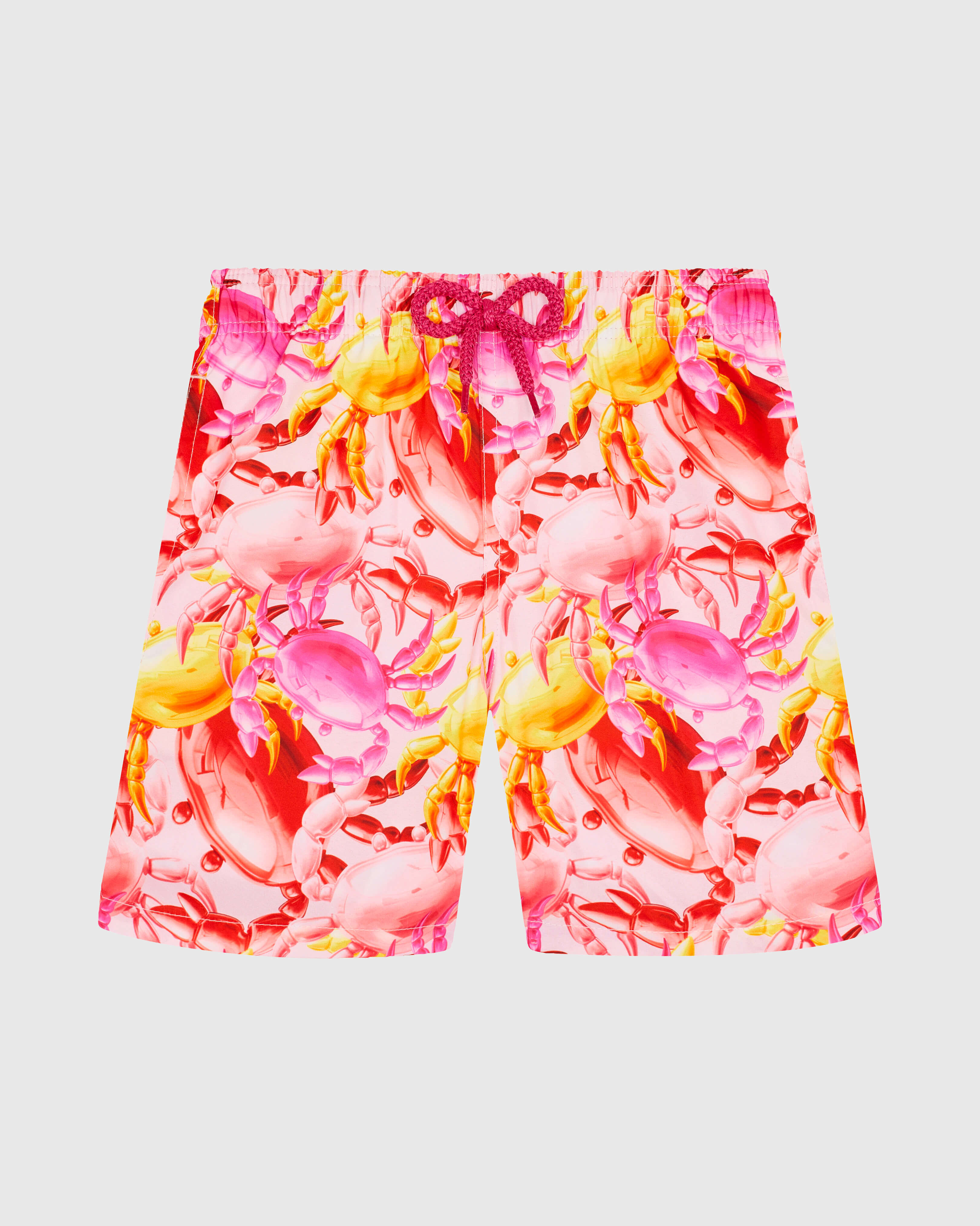 Boys Ultra-light and packable Swim Shorts Crab Balloons PEONY front view