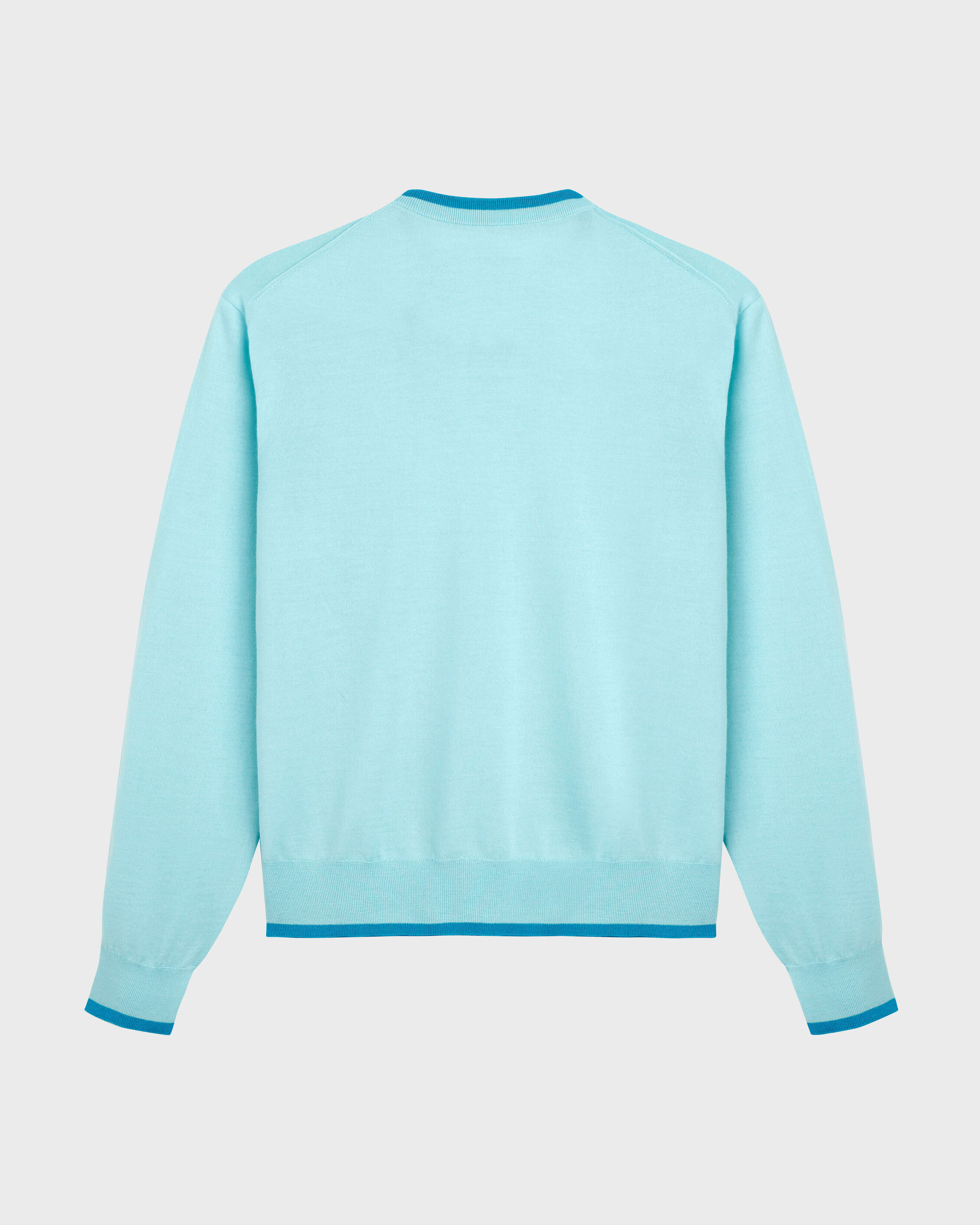 Men Merino Wool Cashmere Silk Crewneck Sweater THALASSA back view