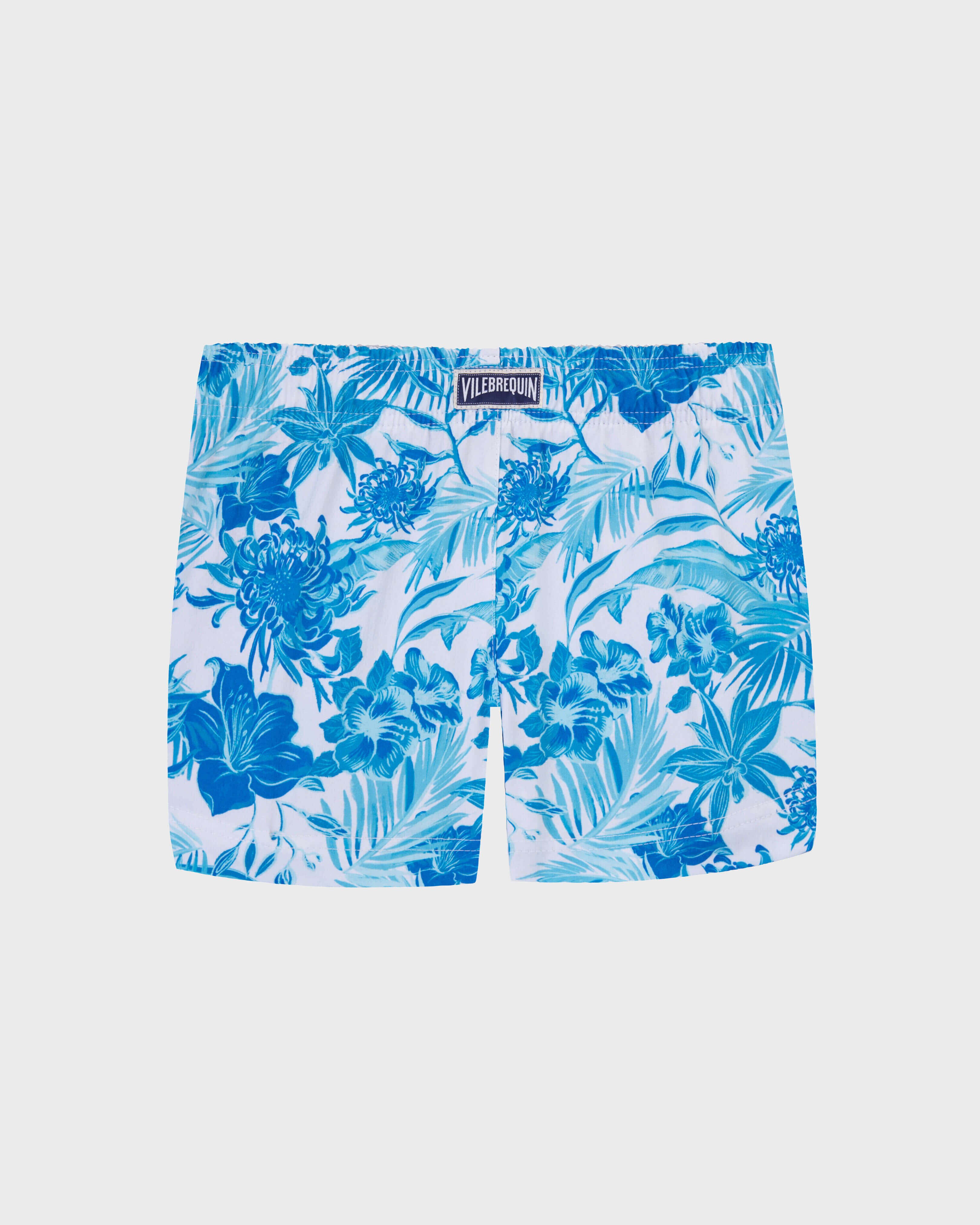 Shorty de bain fille Tahiti Flowers BLANC back view