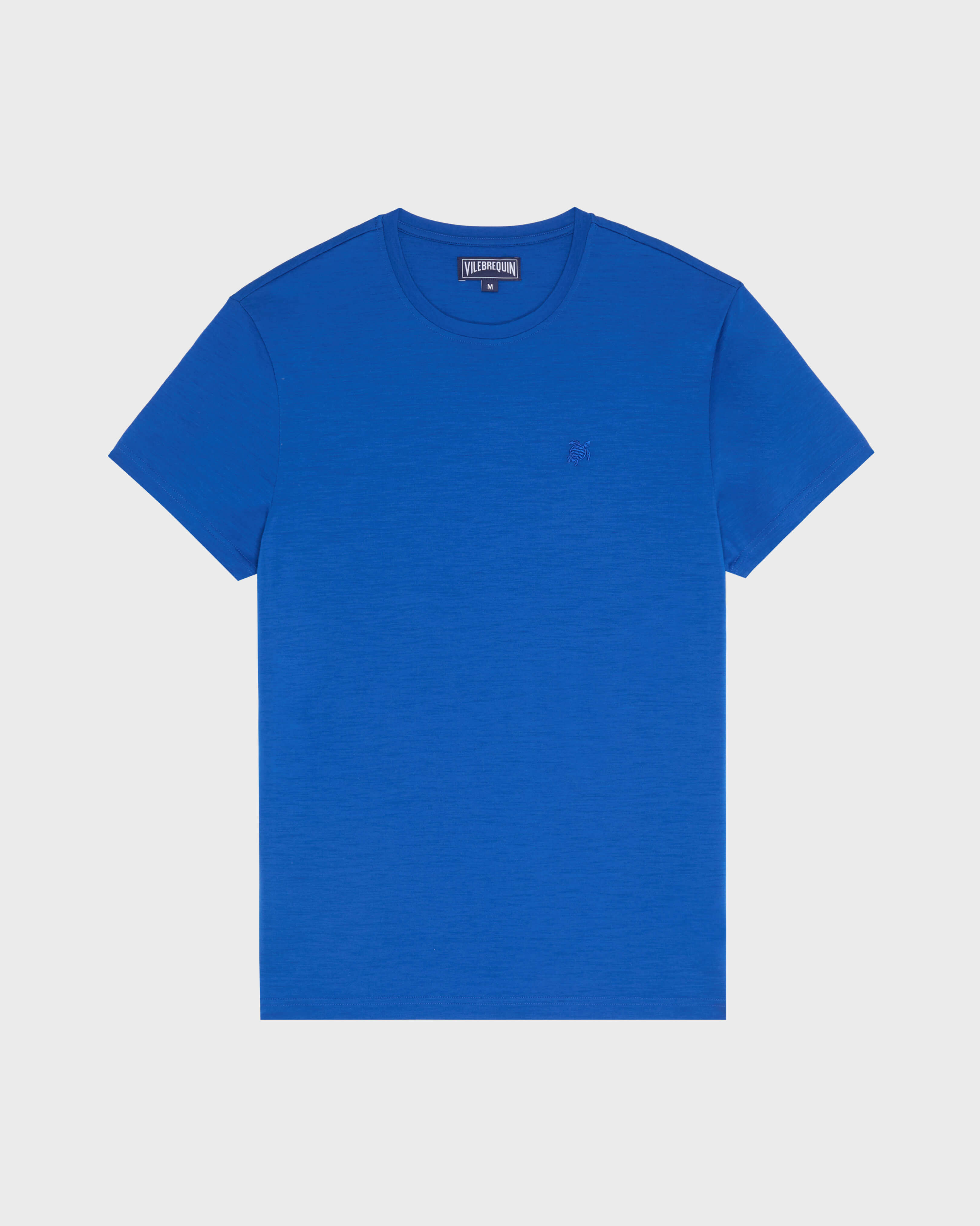 Solid Woll-T-Shirt für Herren SEA BLUE front view