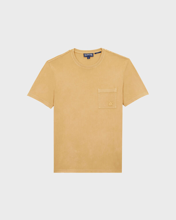 Vilebrequin - Men Solid Organic Cotton T-shirt Natural Colors - Tee Shirt - Titan - Brown - Size M