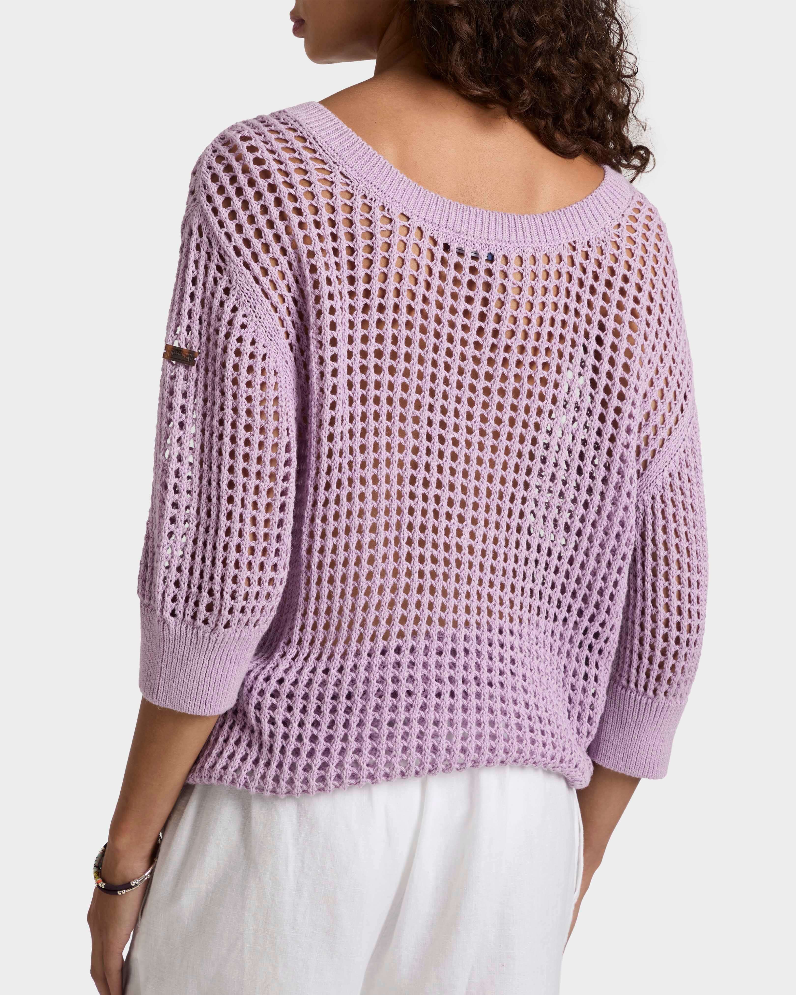 Jersey de ganchillo de color liso para mujer FLEUR backworn view