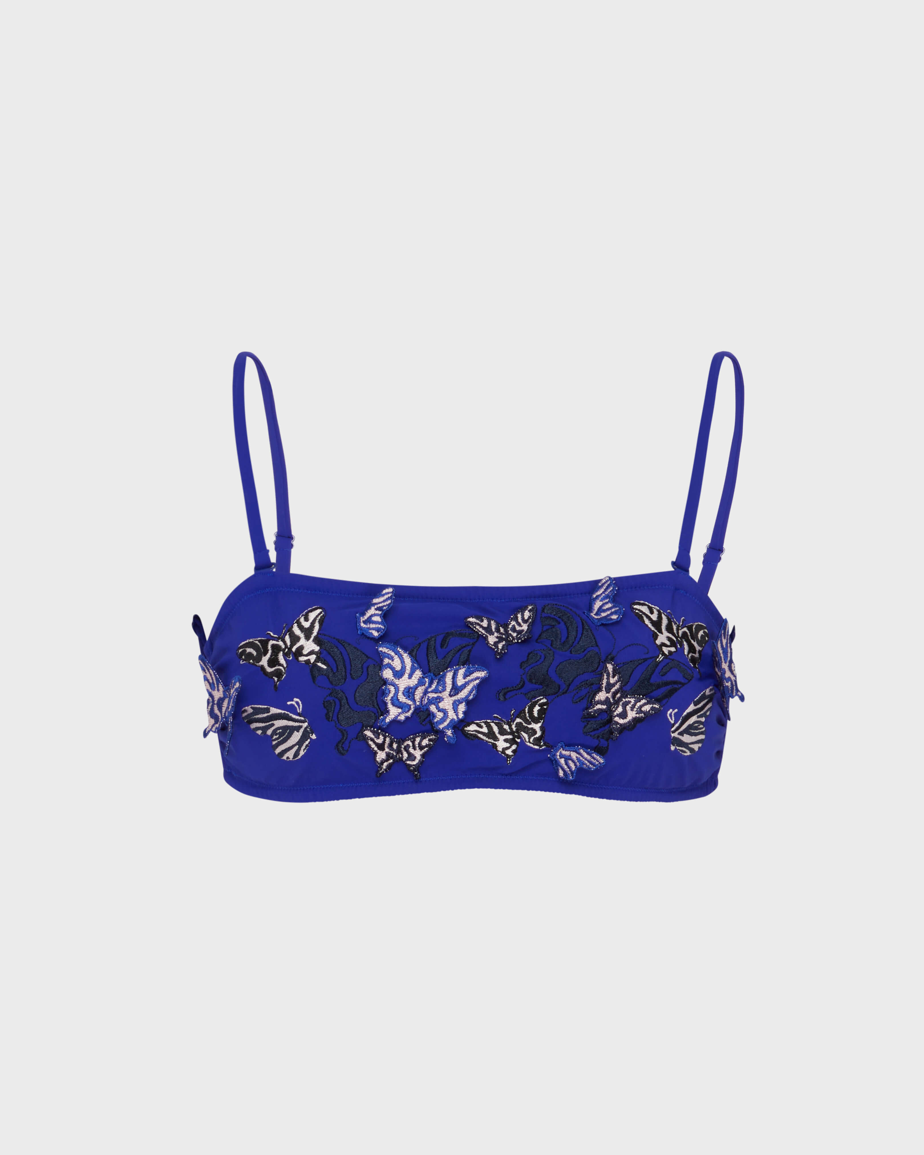 Women Bra- Style Bikini Top Embroidered Disco Butterfly MARRAKECH front view