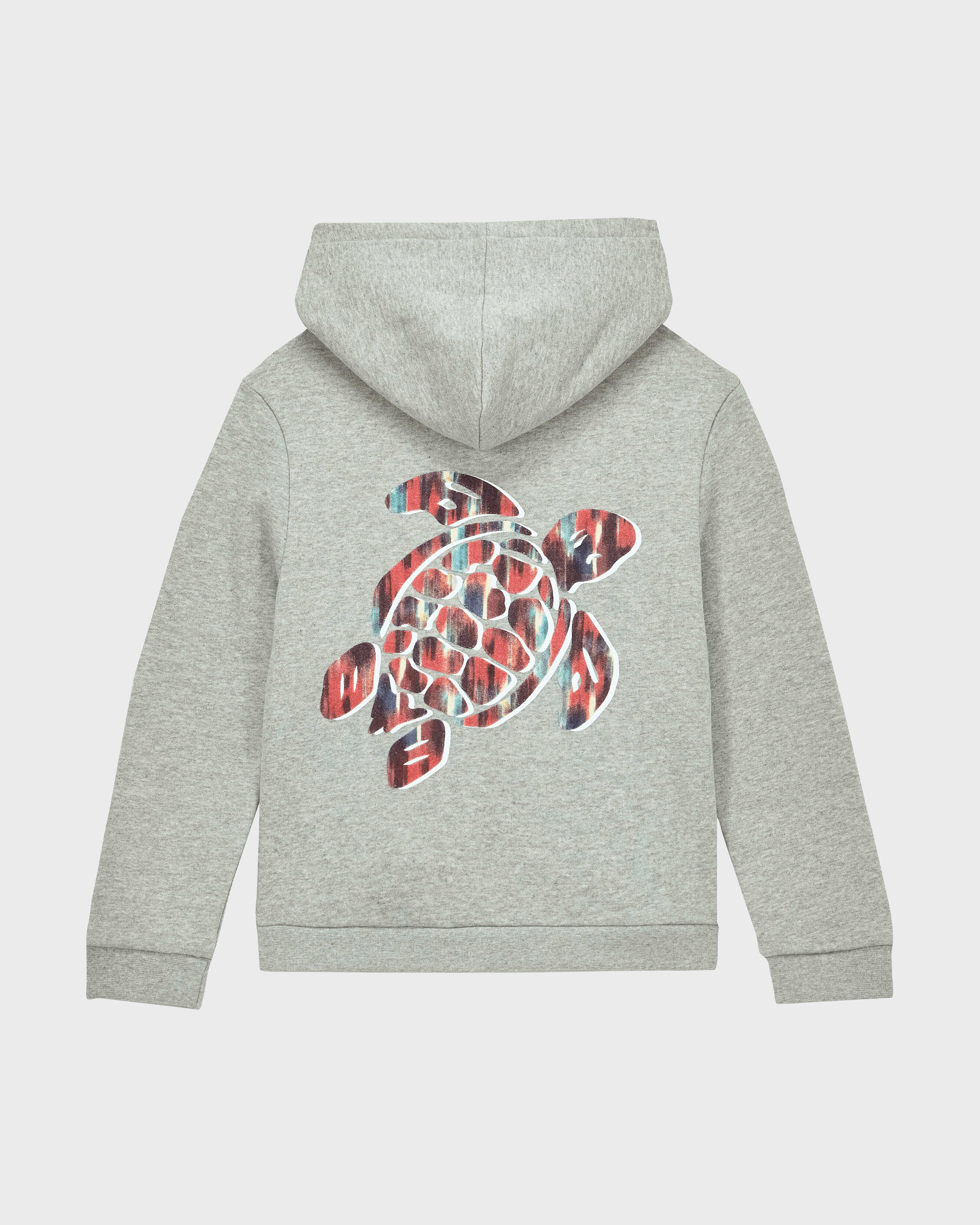 Girls Front Zip Sweatshirt Ikat Turtle GRIGIO VIOLA back view