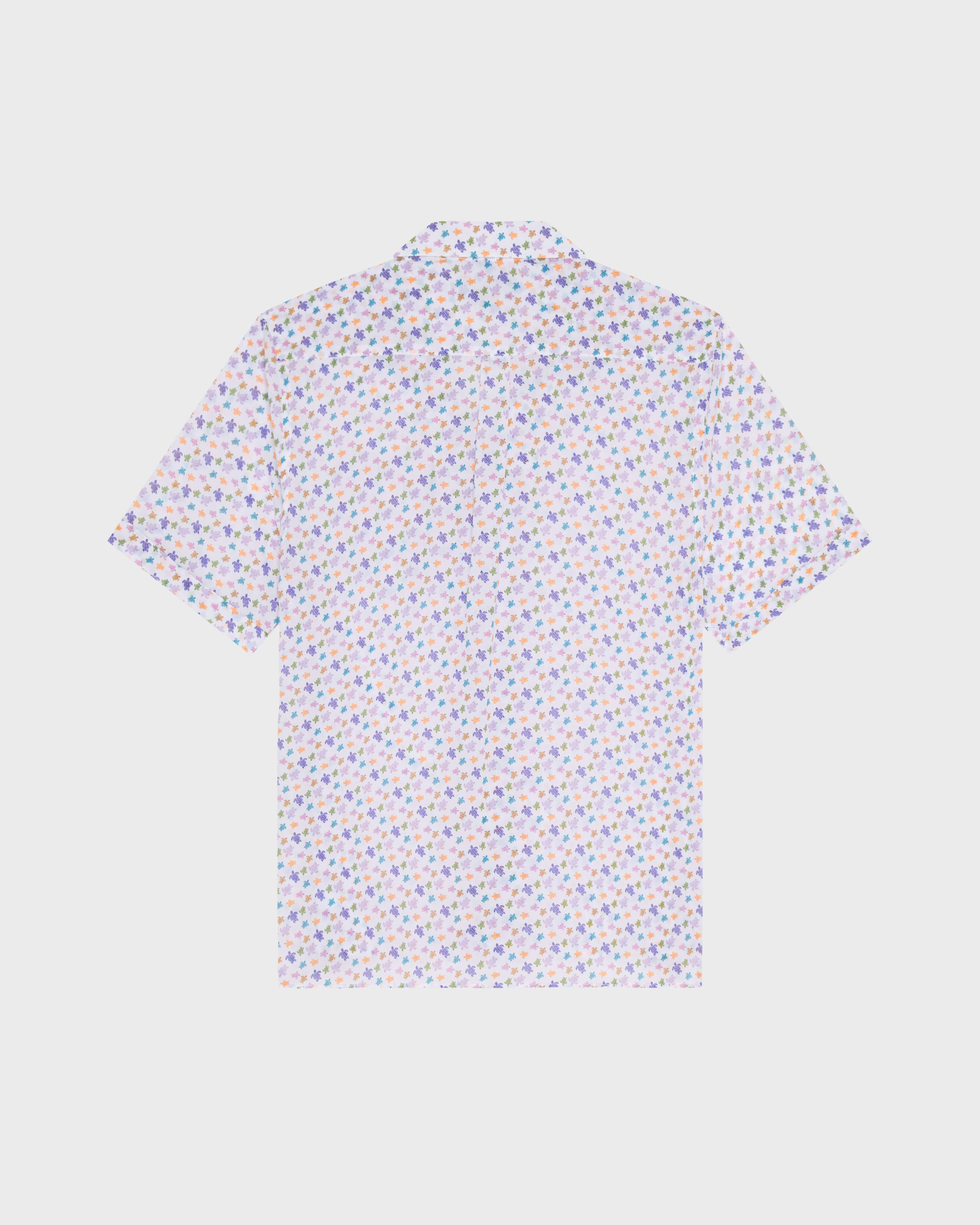 Chemise bowling en voile de coton organique homme BLANC back view