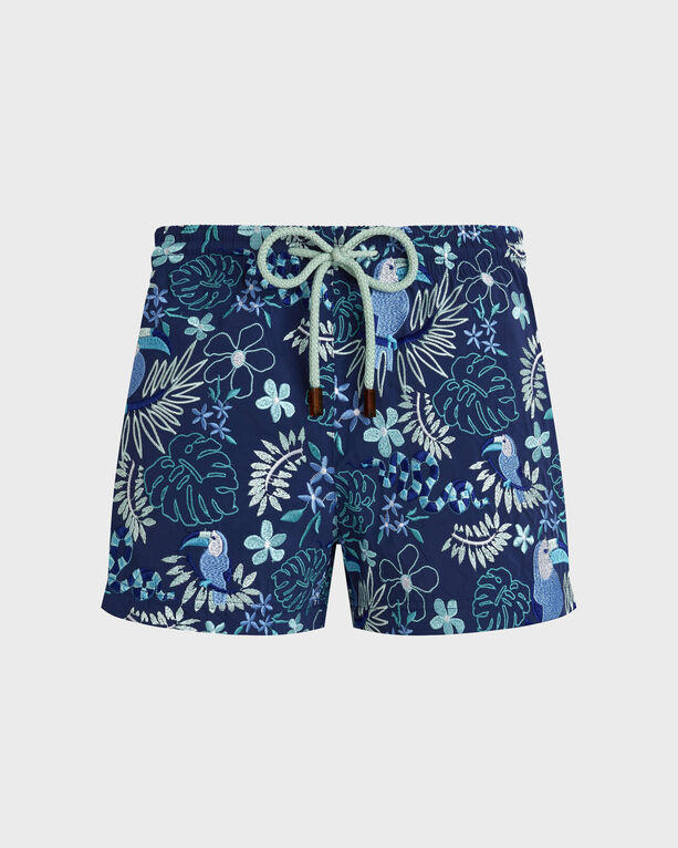 Vilebrequin - Women Embroidered Swim Shorts Papel De Embrulho - Limited Edition - Shorty - Fiona - Blue - Size S