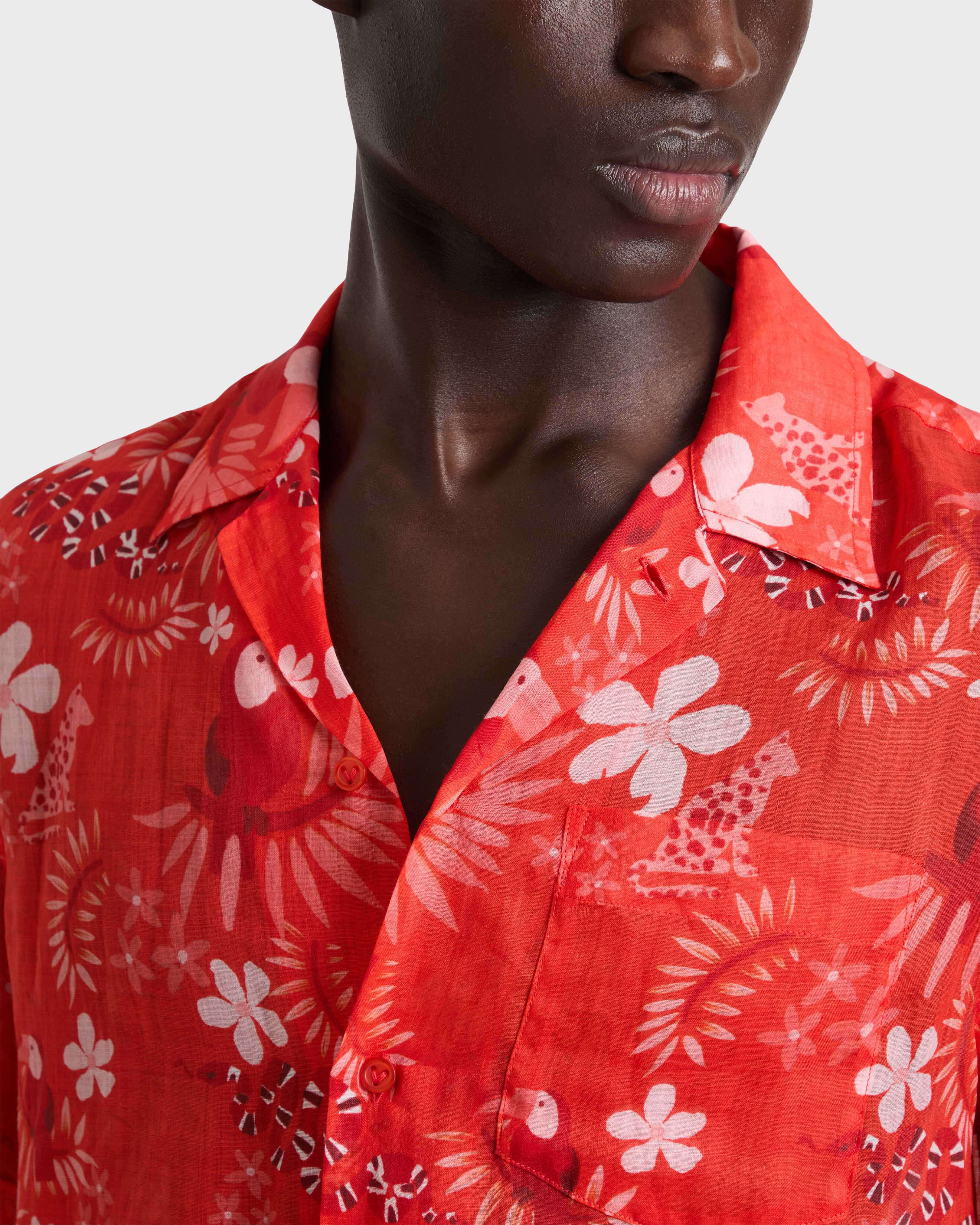 Camisa de bolos de ramio con estampado Papel de Embrulho para hombre AMAPOLA supp1 view