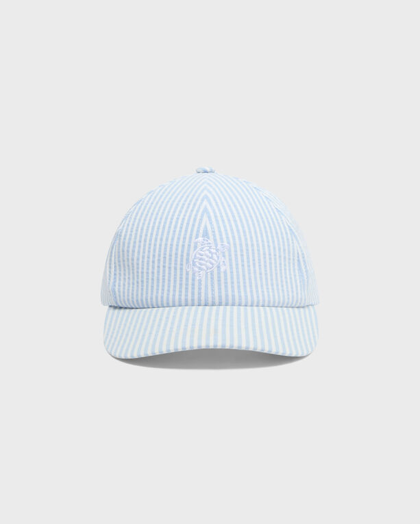 Vilebrequin - Men Seersuckers Stripes Cap - Caps - Camo - Blue - Size OSFA