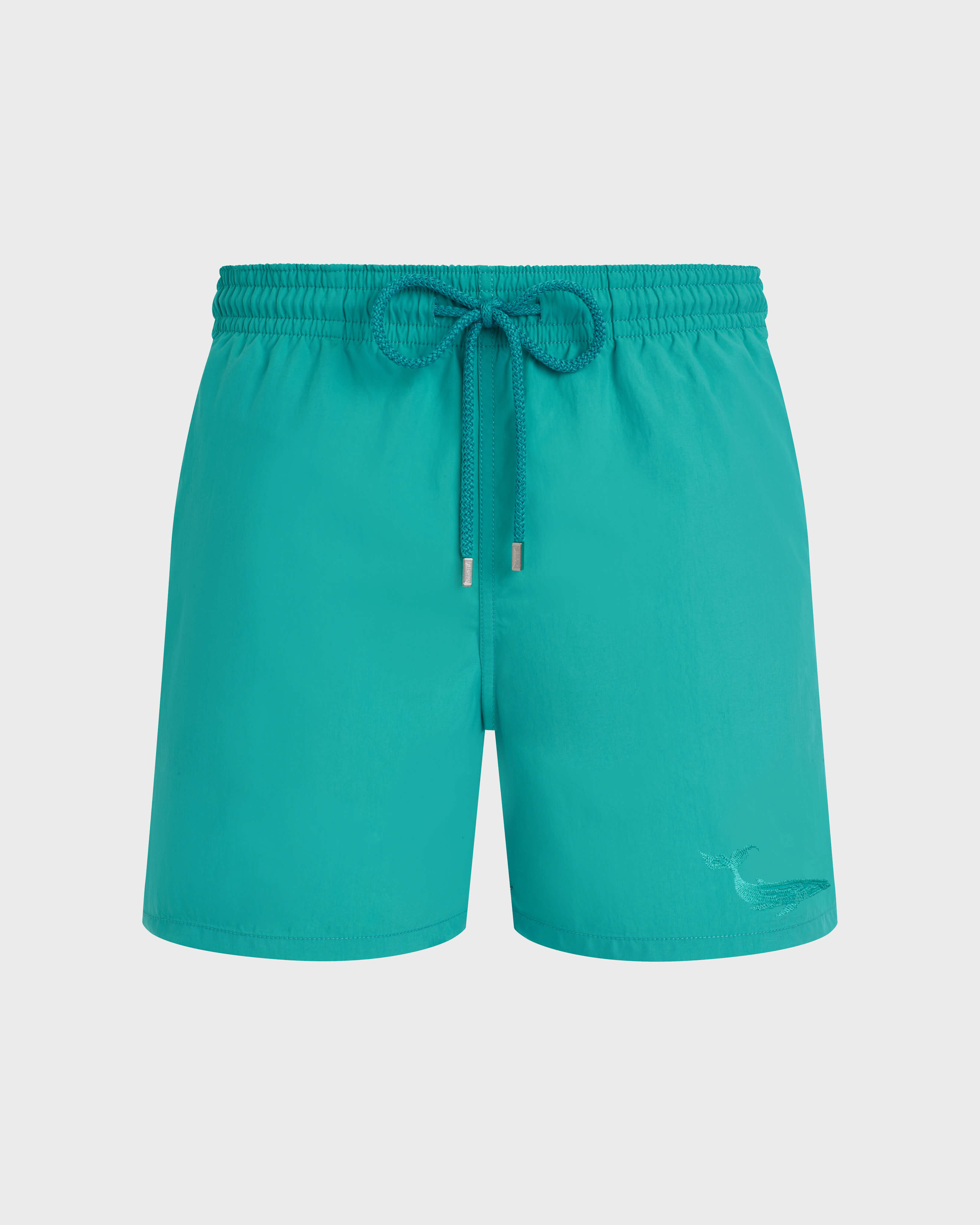 Men Swim Shorts Water-reactive Whales DISCO GREEN front view