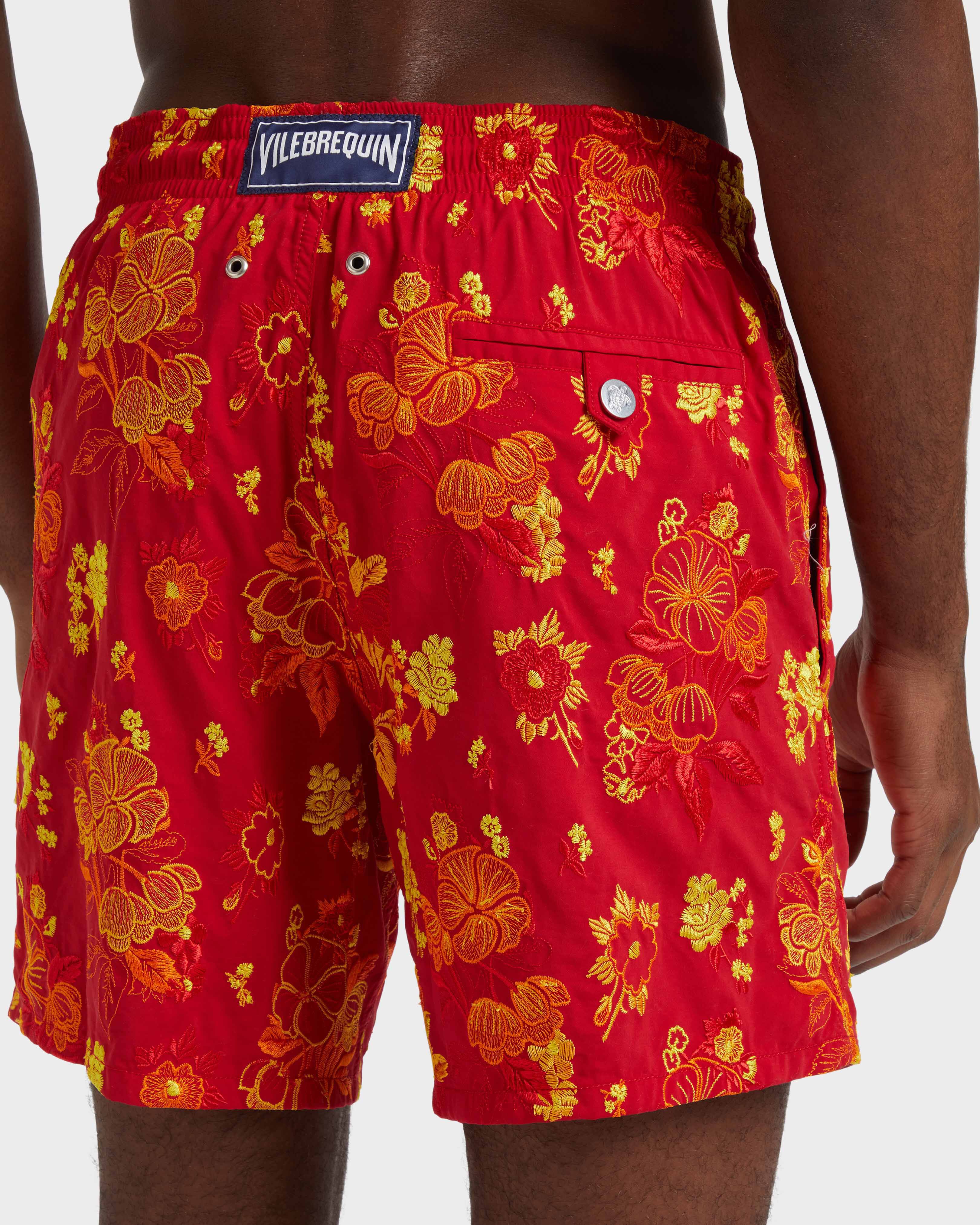 Men Swim Shorts Embroidered Flowers - Limited Edition LIPSTICK supp2 view