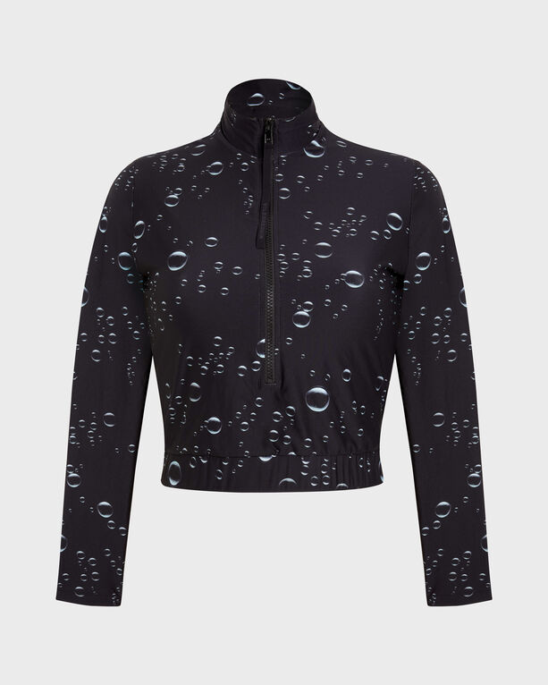 Vilebrequin - Women Full Zip Crop Top Rashguard Bubble 3d - Rashguard - Flya - Black - Size XS