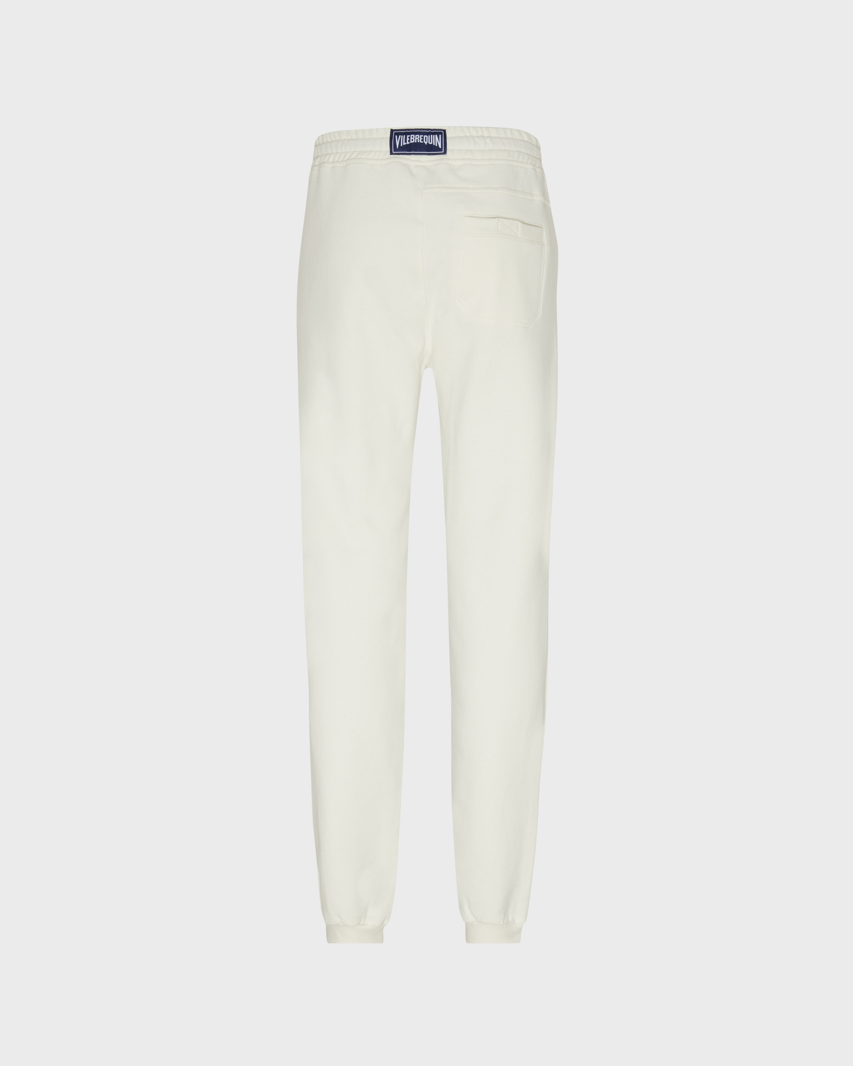 Men Jogger Cotton Pants Solid OFF WHITE back view