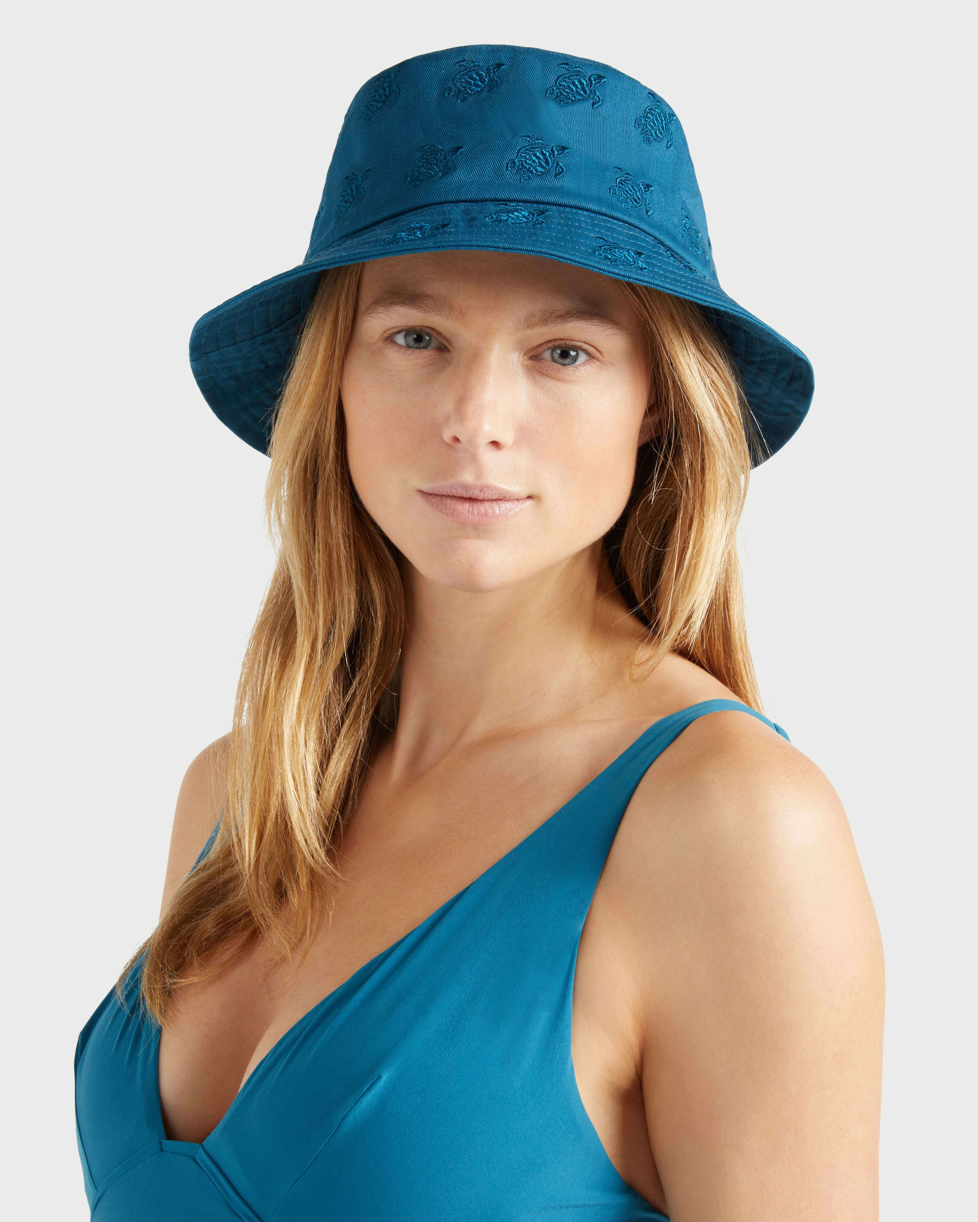 Embroidered Bucket Hat Turtles All Over PEACOCK supp2 view