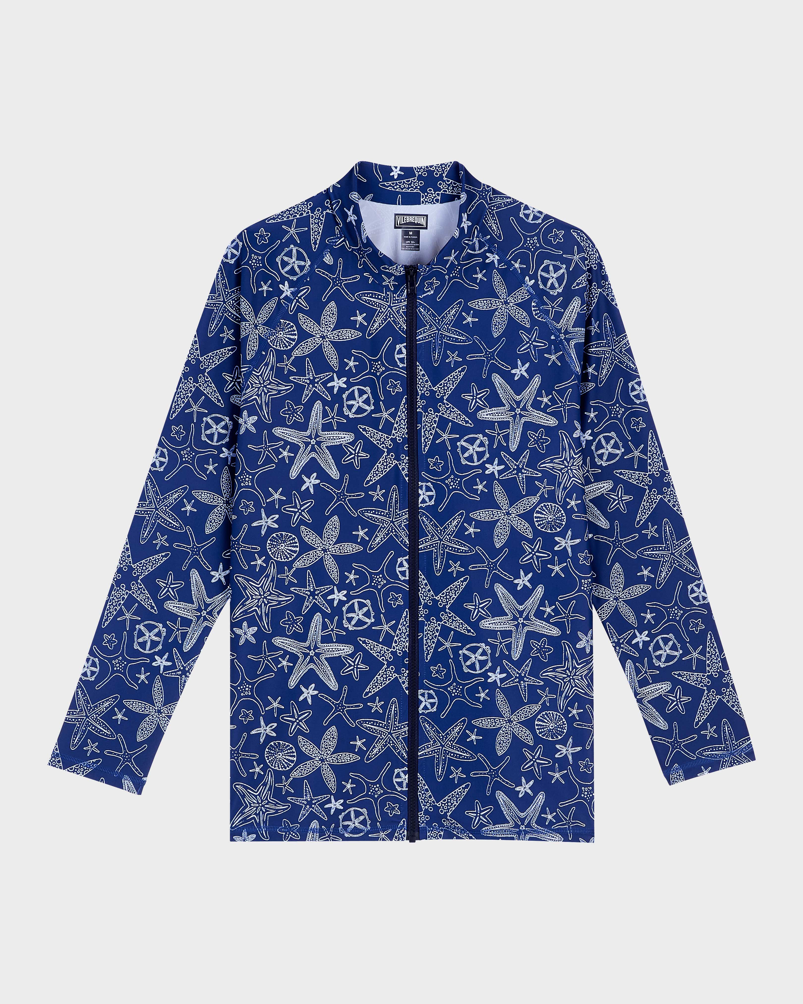 Men Zipped Long Sleeves Rashguard Starlettes Bicolores INK front view