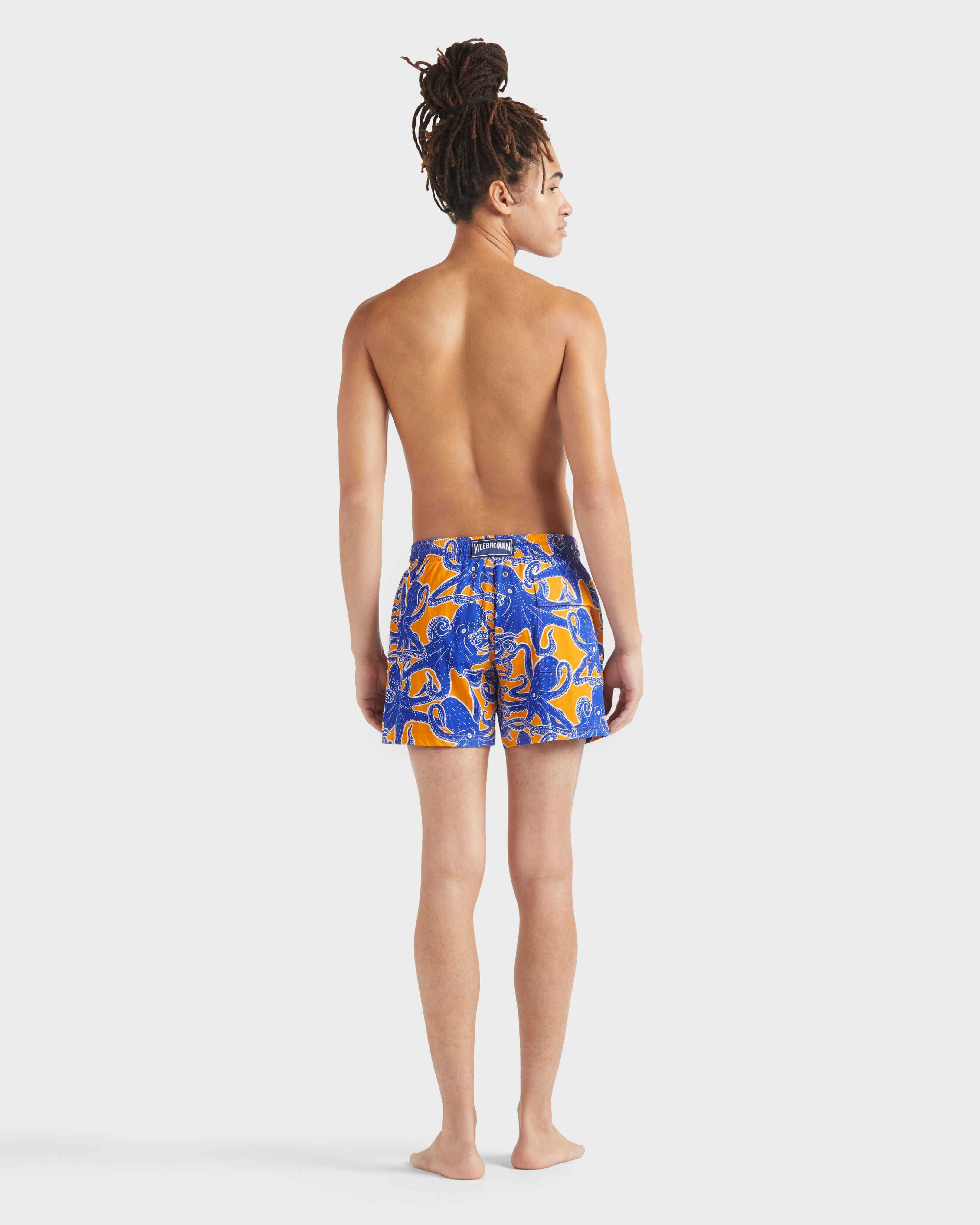 Men Stretch Short Swim Shorts Poulpes MANGO backworn view