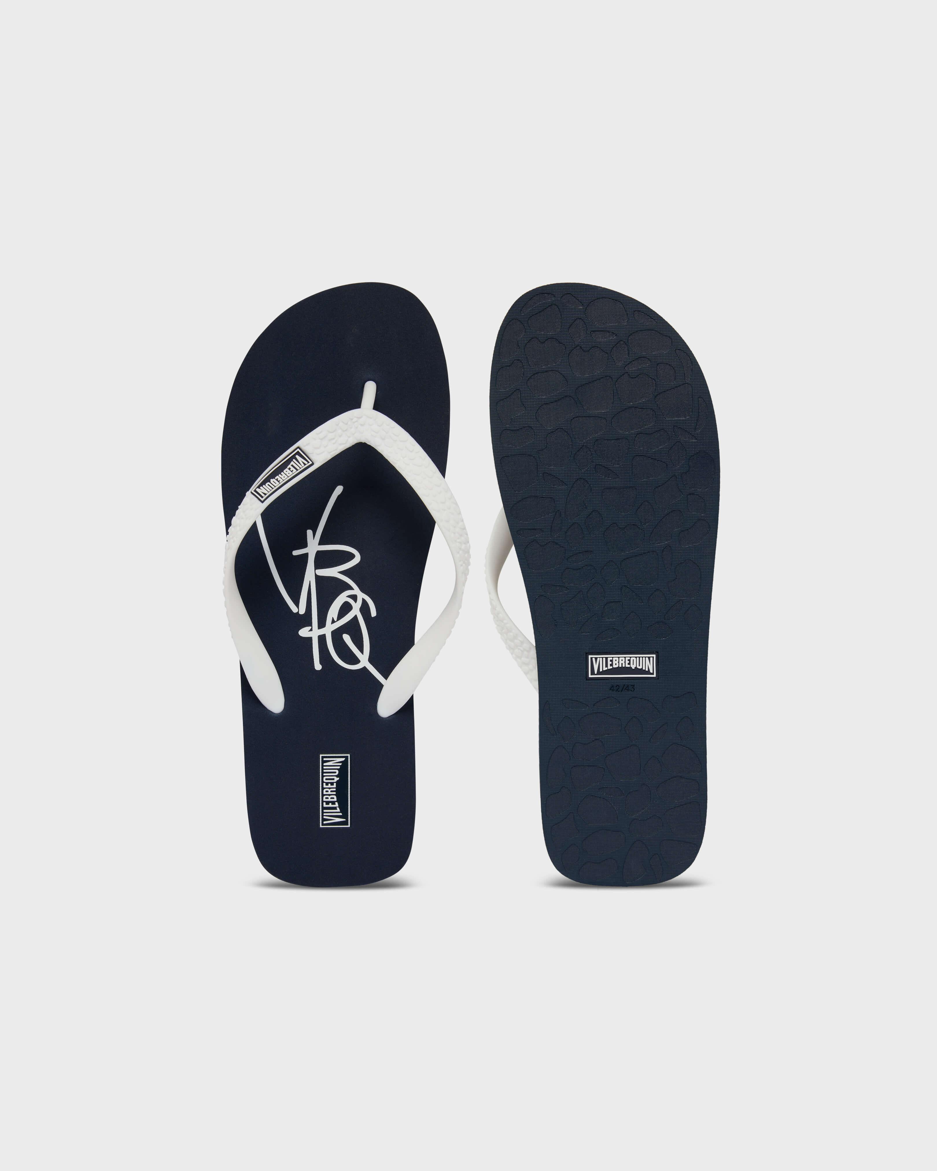 Men Flip Flops VBQ Line NAVY front view