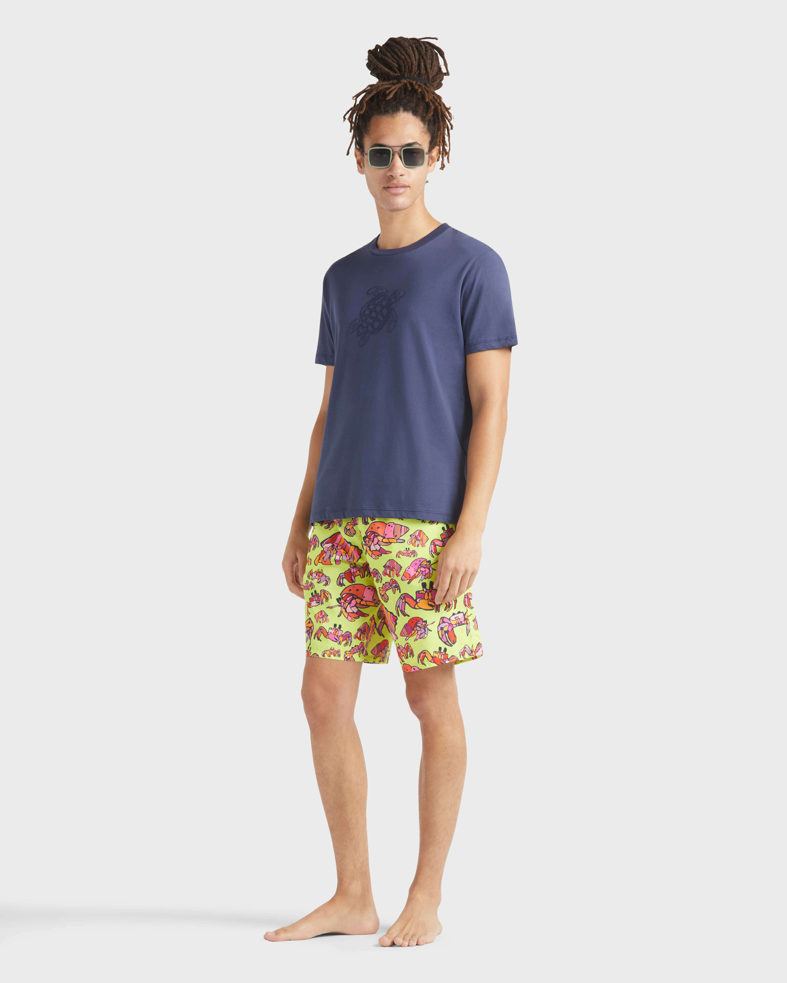 Men Long Ultra-light and packable Swim trunks Hermit Crabs CHARTREUSE supp1 view
