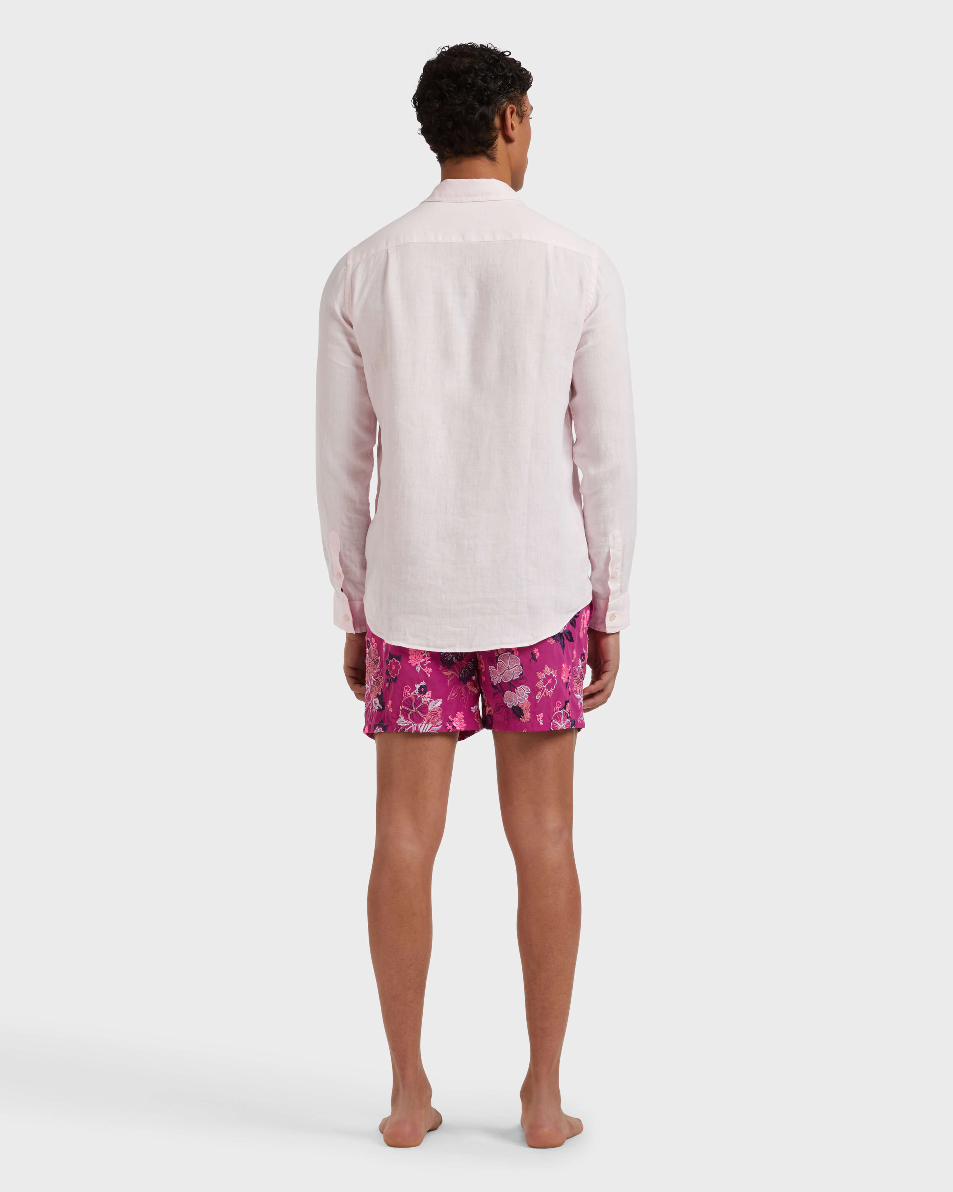 Chemise en lin homme unie BALLERINE backworn view