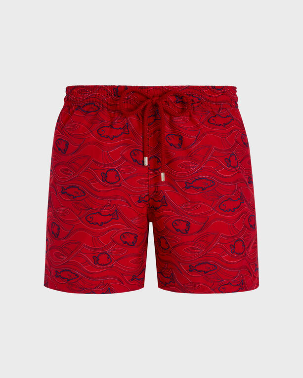 Vilebrequin - Men Swim Shorts Embroidered Aquarium- Limited Edition - Swimwear - Mistral - Red - Size XXL