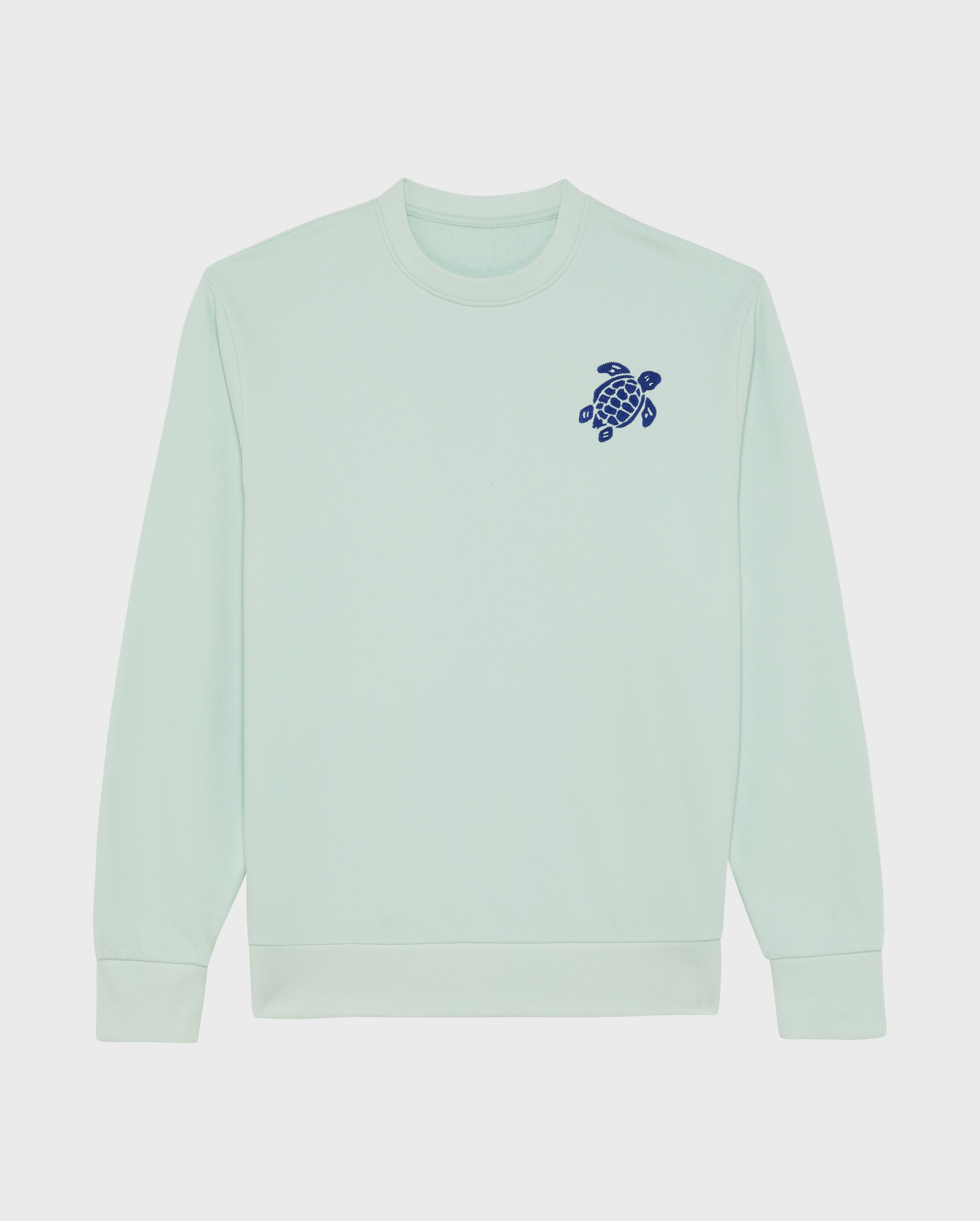 Men Crewneck Cotton Sweatshirt Big Turtle Embroidery PACIFIC front view