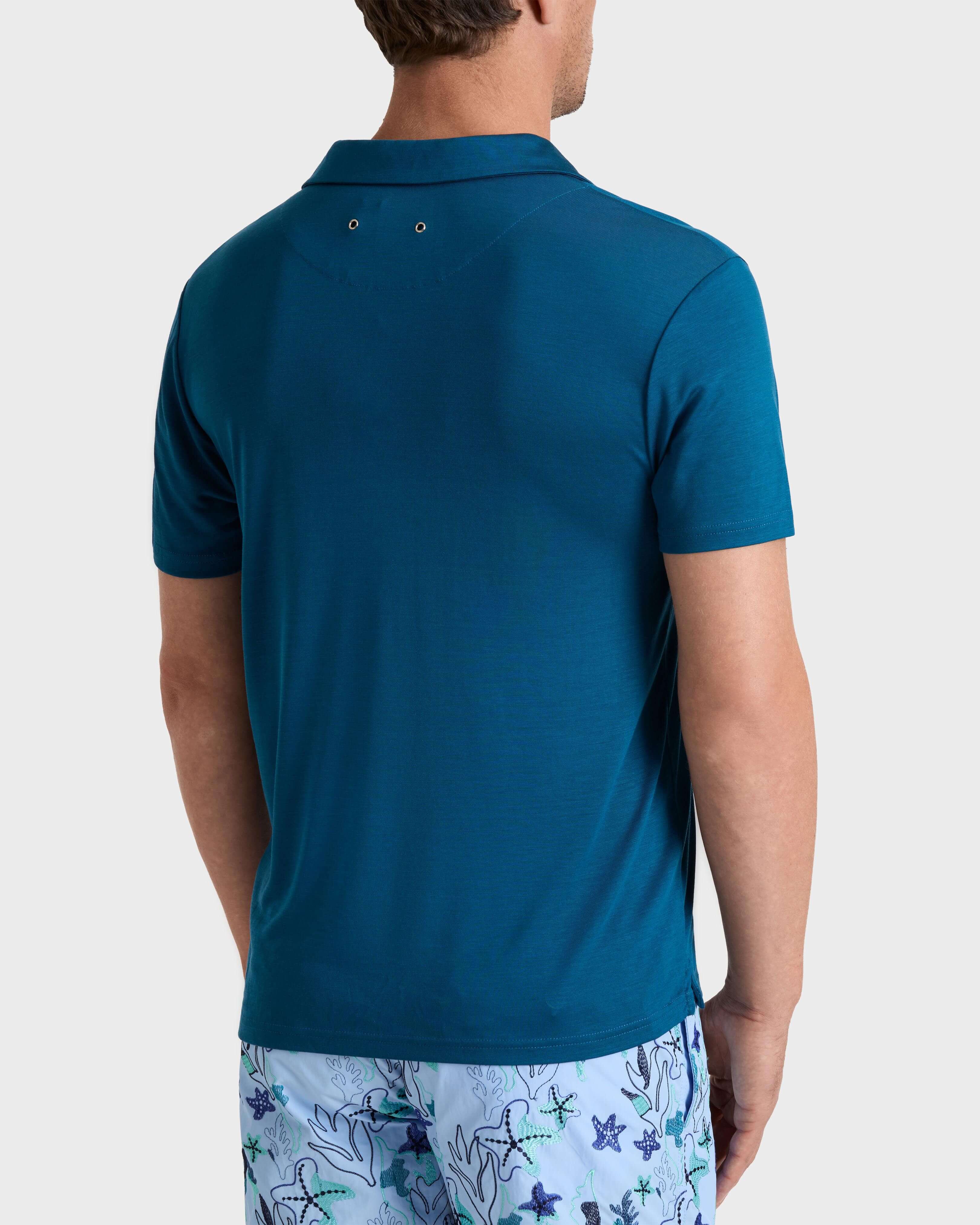Polo en tencel homme uni PAON backworn view