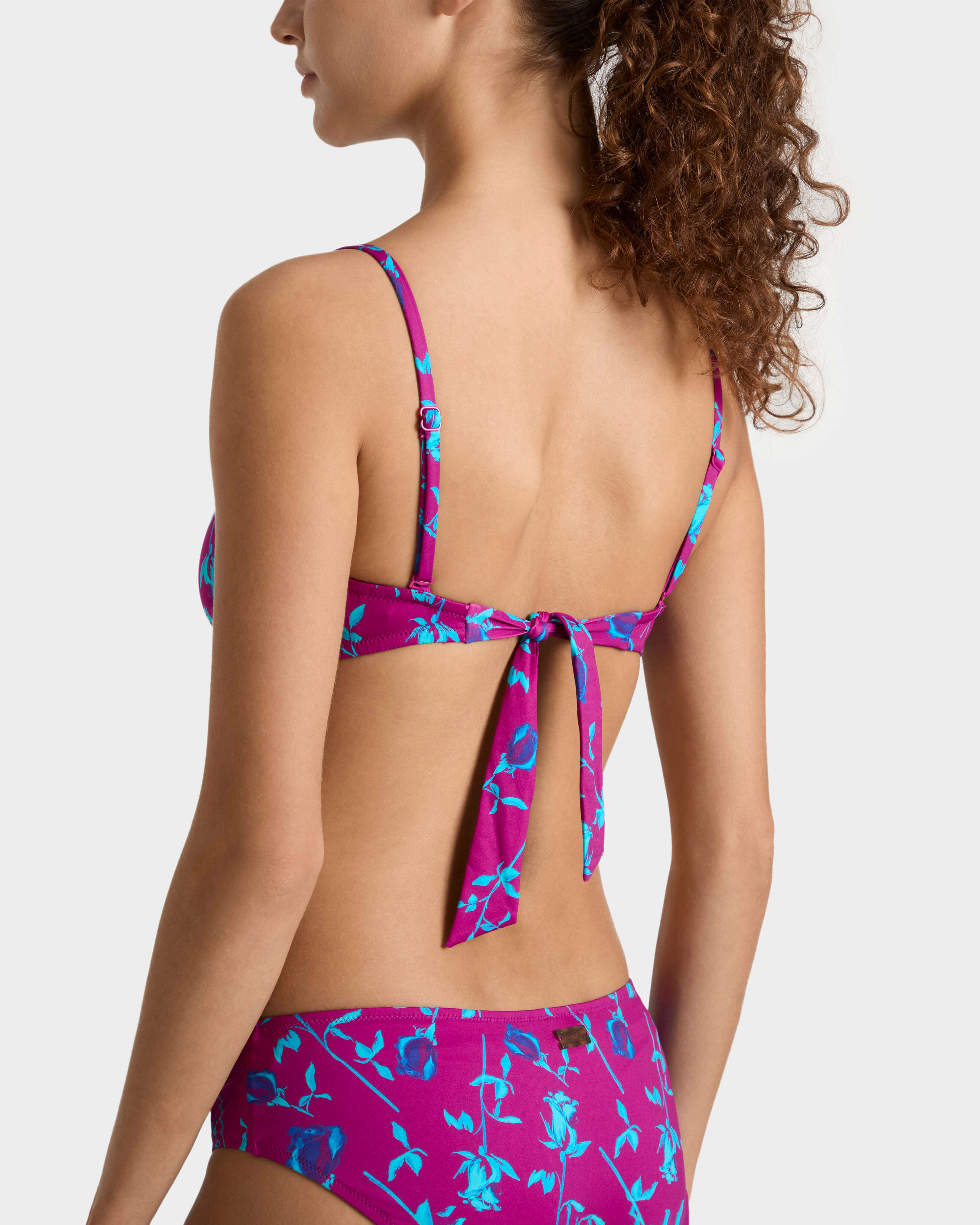 Roses Bralette-Bikinioberteil für Damen PURPURROT backworn view