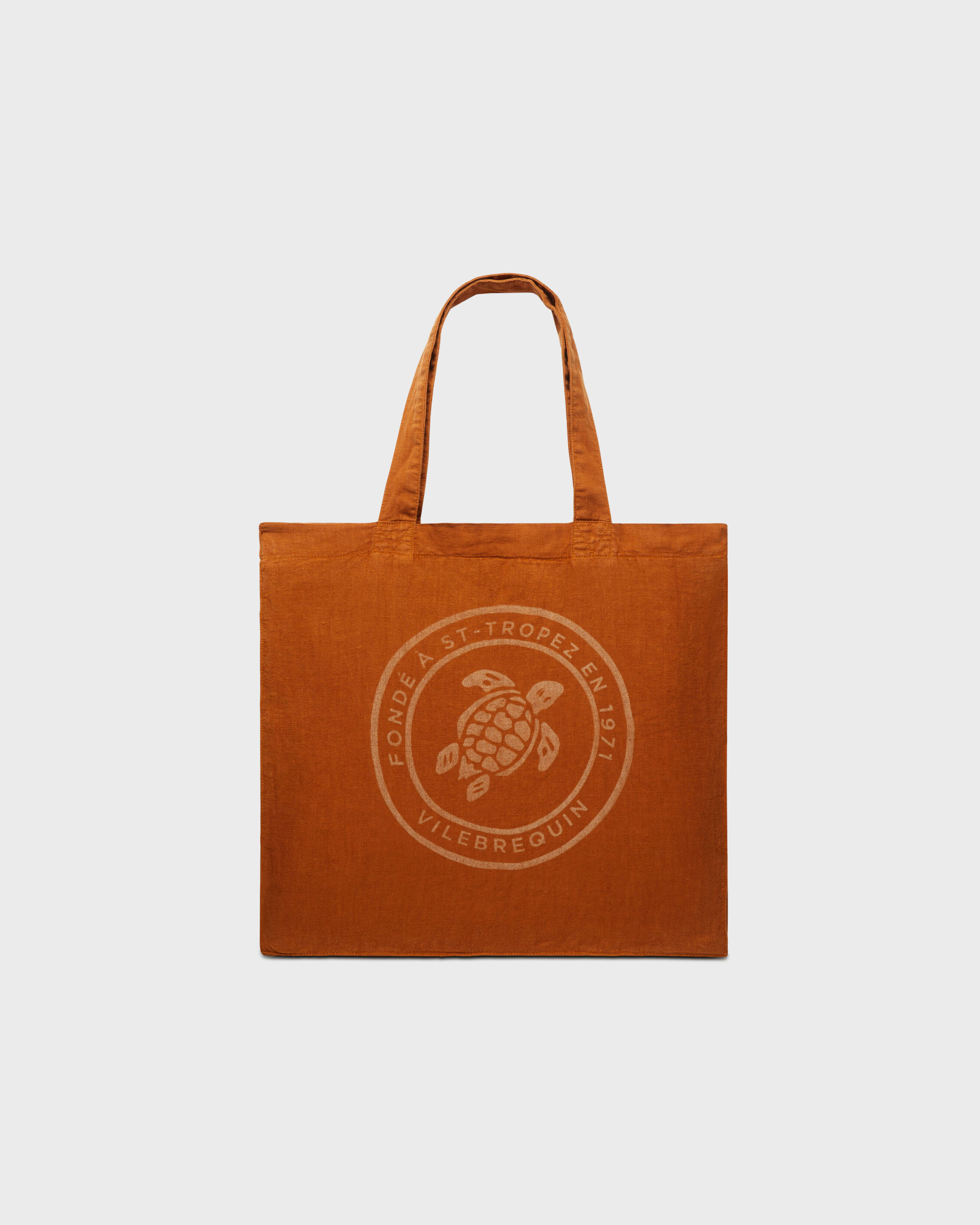 Canvas Marine Beach Bag Sold CARAMEL front view