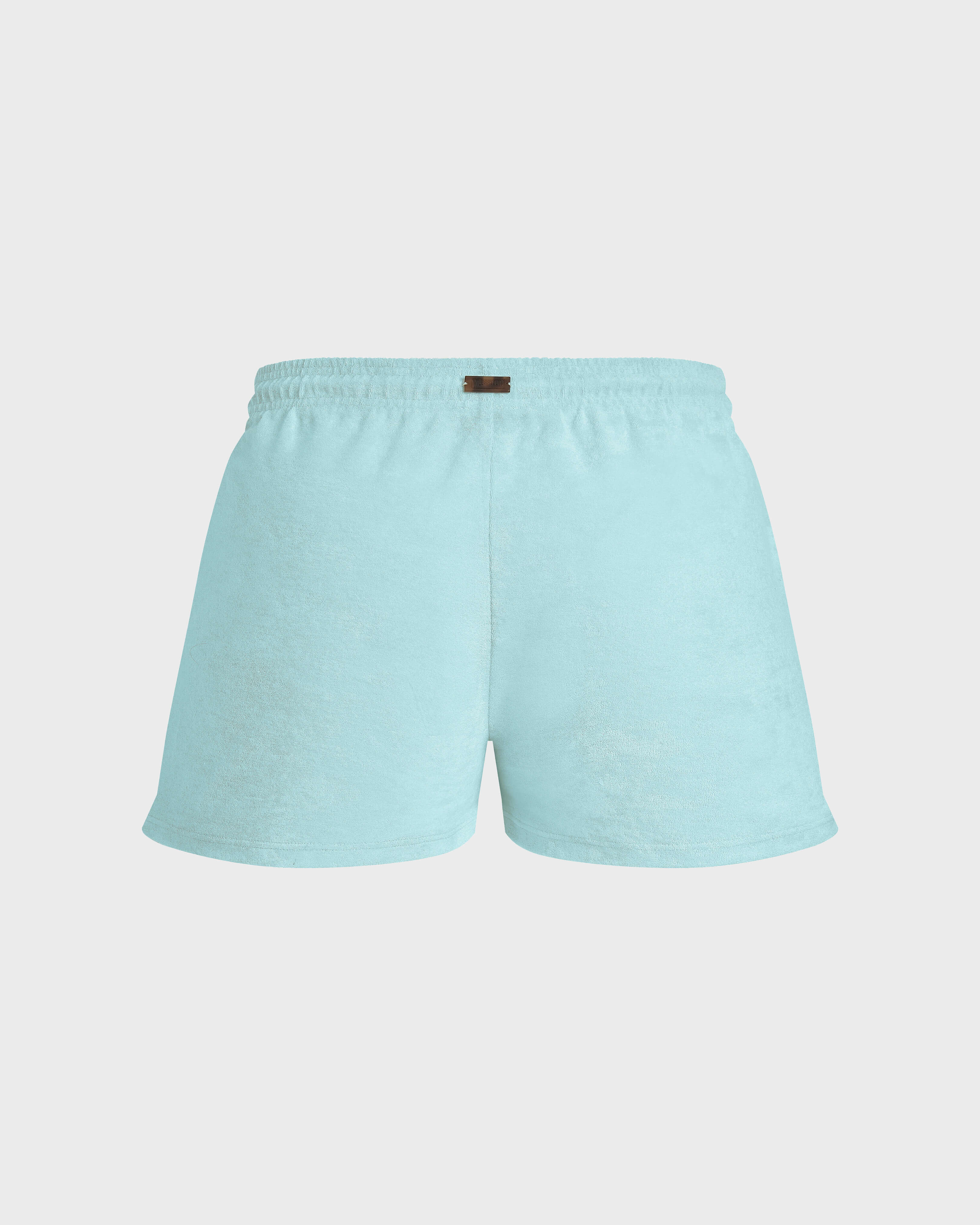 Pantalón corto de tejido terry de color liso para mujer OXYGENE back view