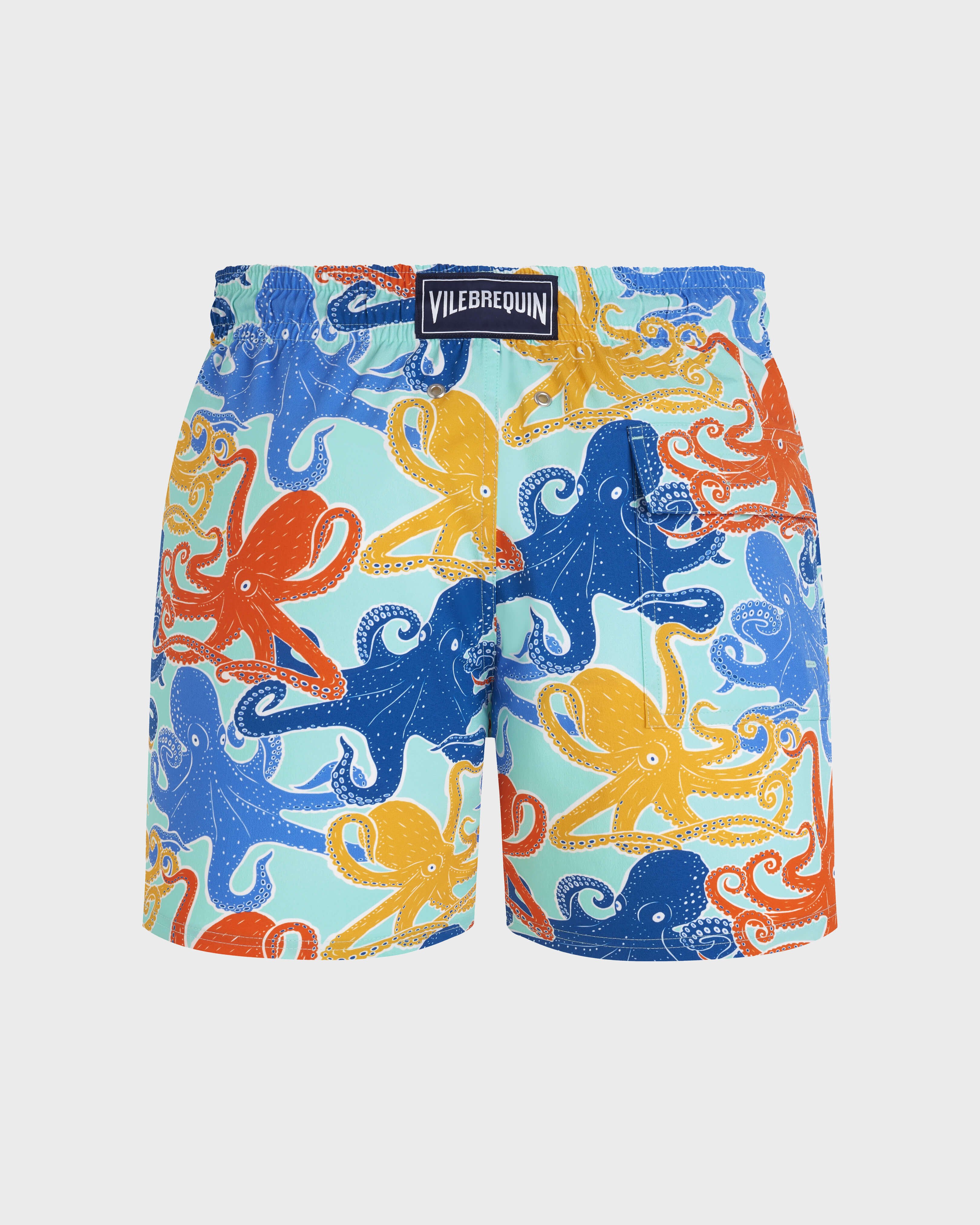 Kurze Octopussy Stretch-Badeshorts für Herren CARIBBEAN back view