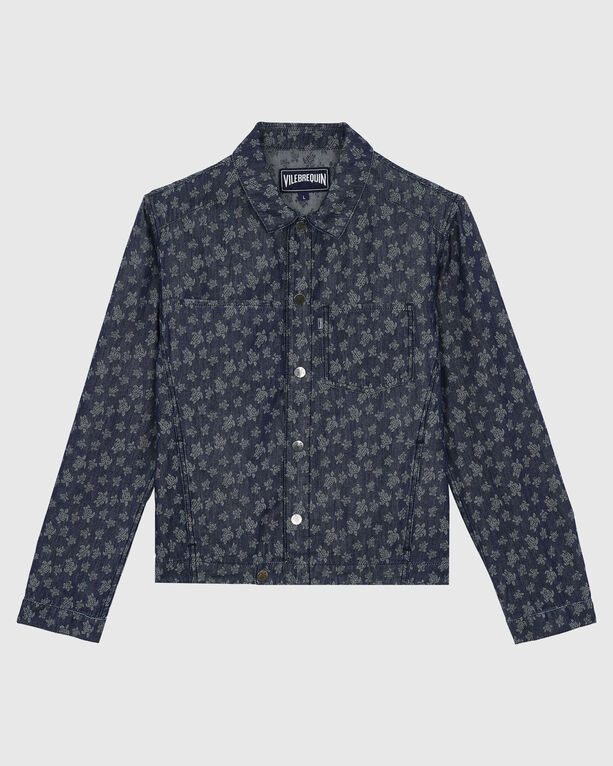 Vilebrequin – Ronde Des Tortues Jacquard Jacke Aus Leichtem Denim Für Herren – Jacke – Leoube – Blau – Größe XL