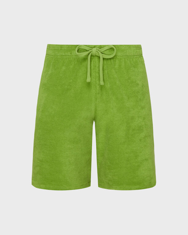 Vilebrequin - Bermuda Short En Éponge Homme Uni - Bermuda - Bolide - Vert - Taille XXL
