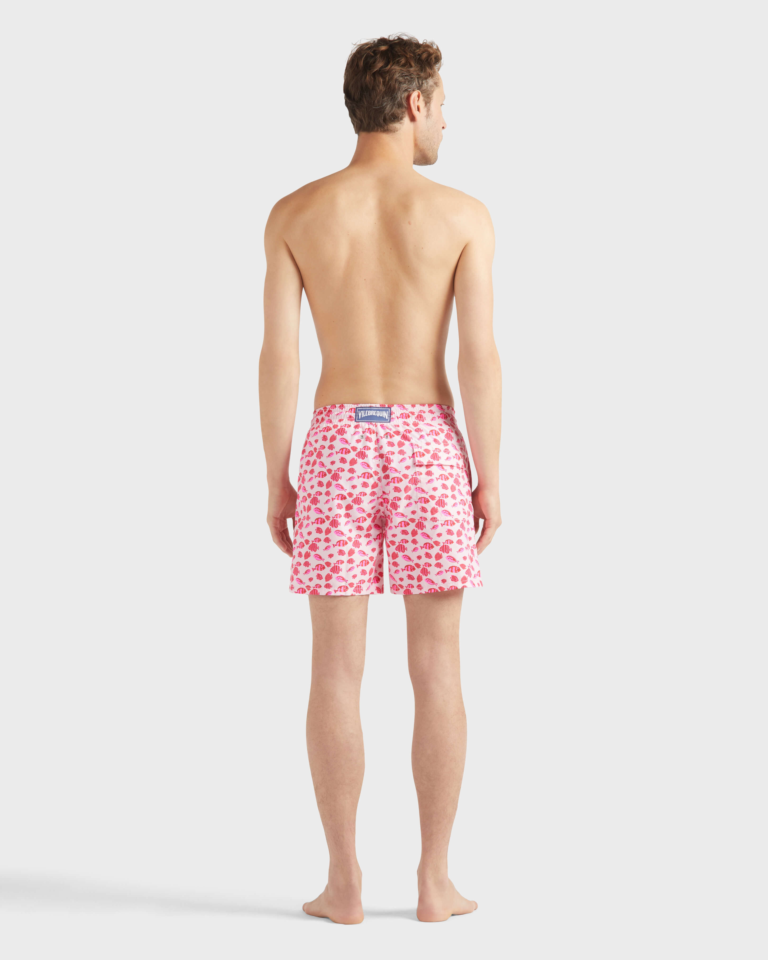 Men Swim Shorts Fishy Dance PEONY backworn view
