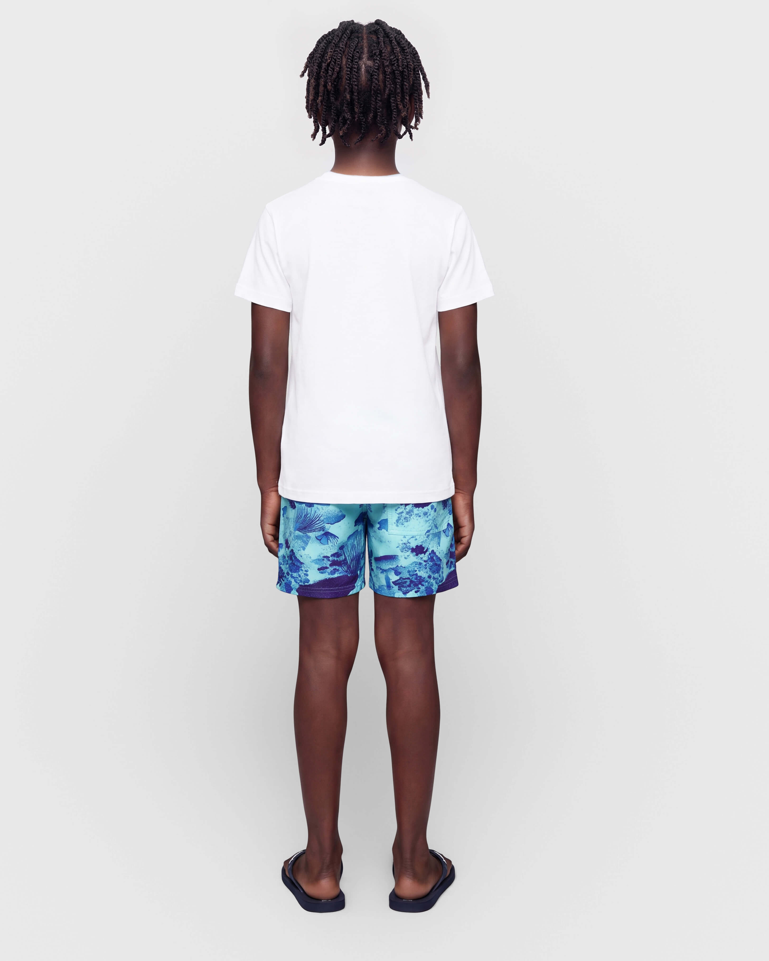 Boys Stretch Swim Trunks Coral Reef OXYGENE backworn view