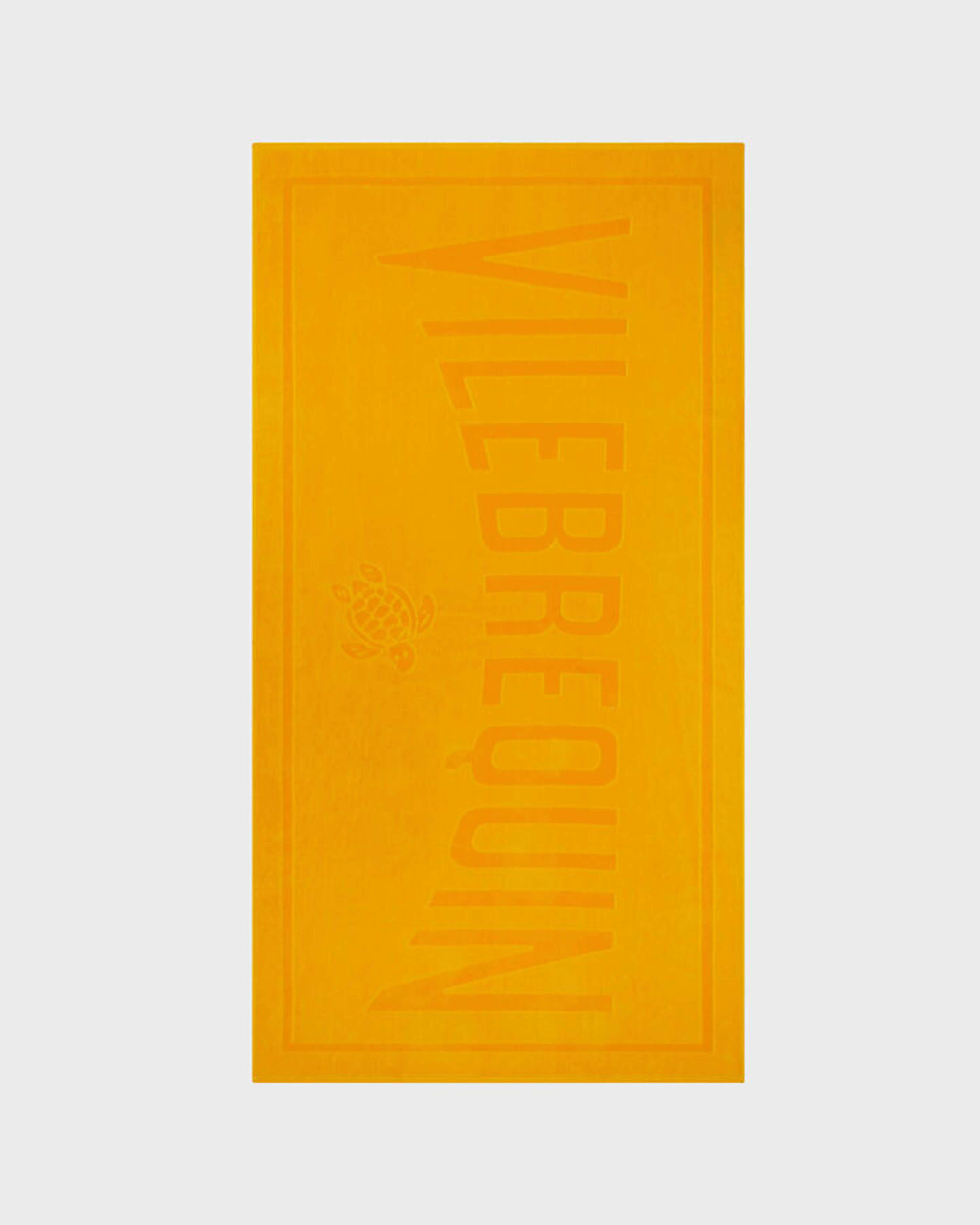 Solid Organic Cotton Beach Towel MANGO front view