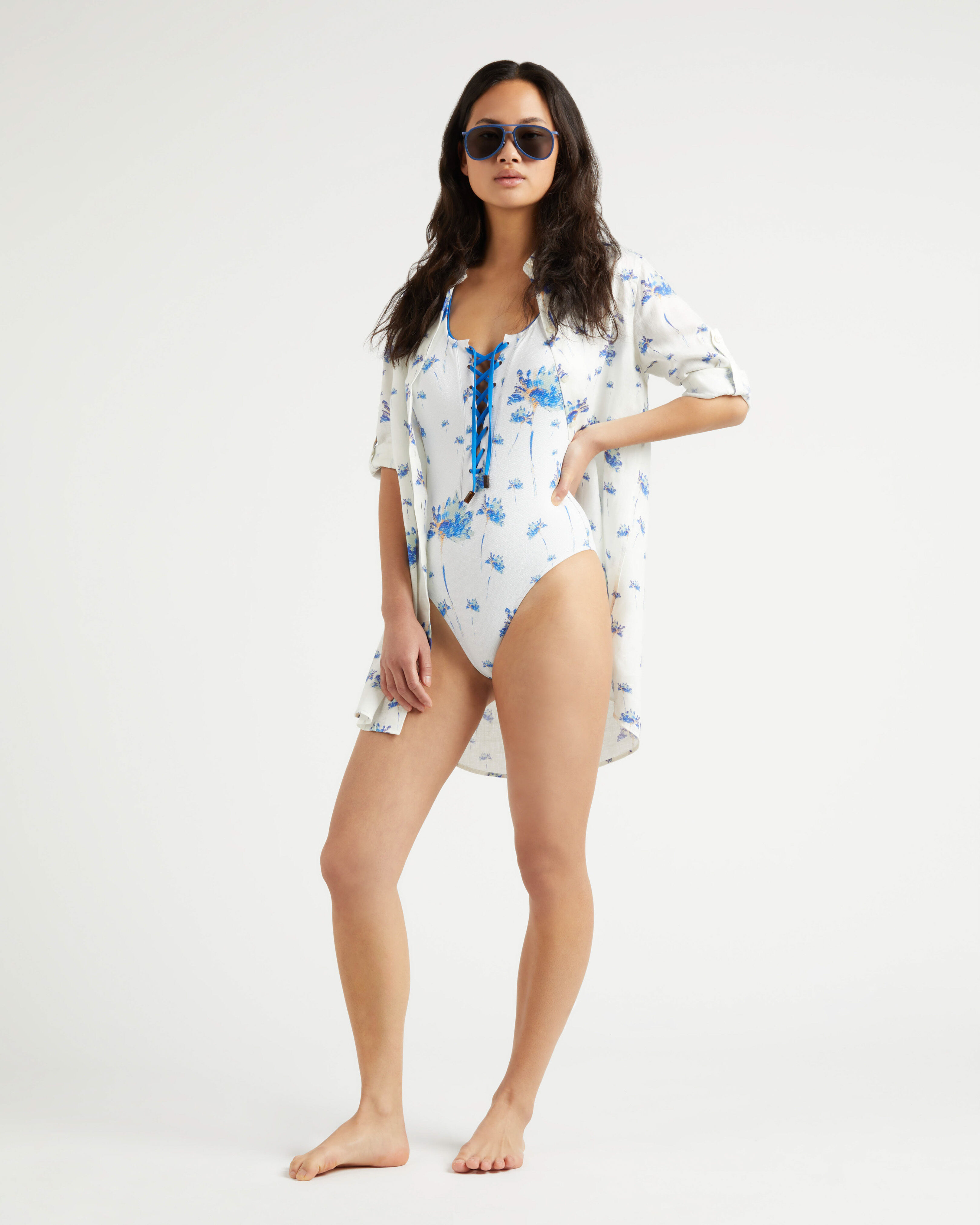Women Linen Shirt Dress Herbier OFF WHITE supp1 view