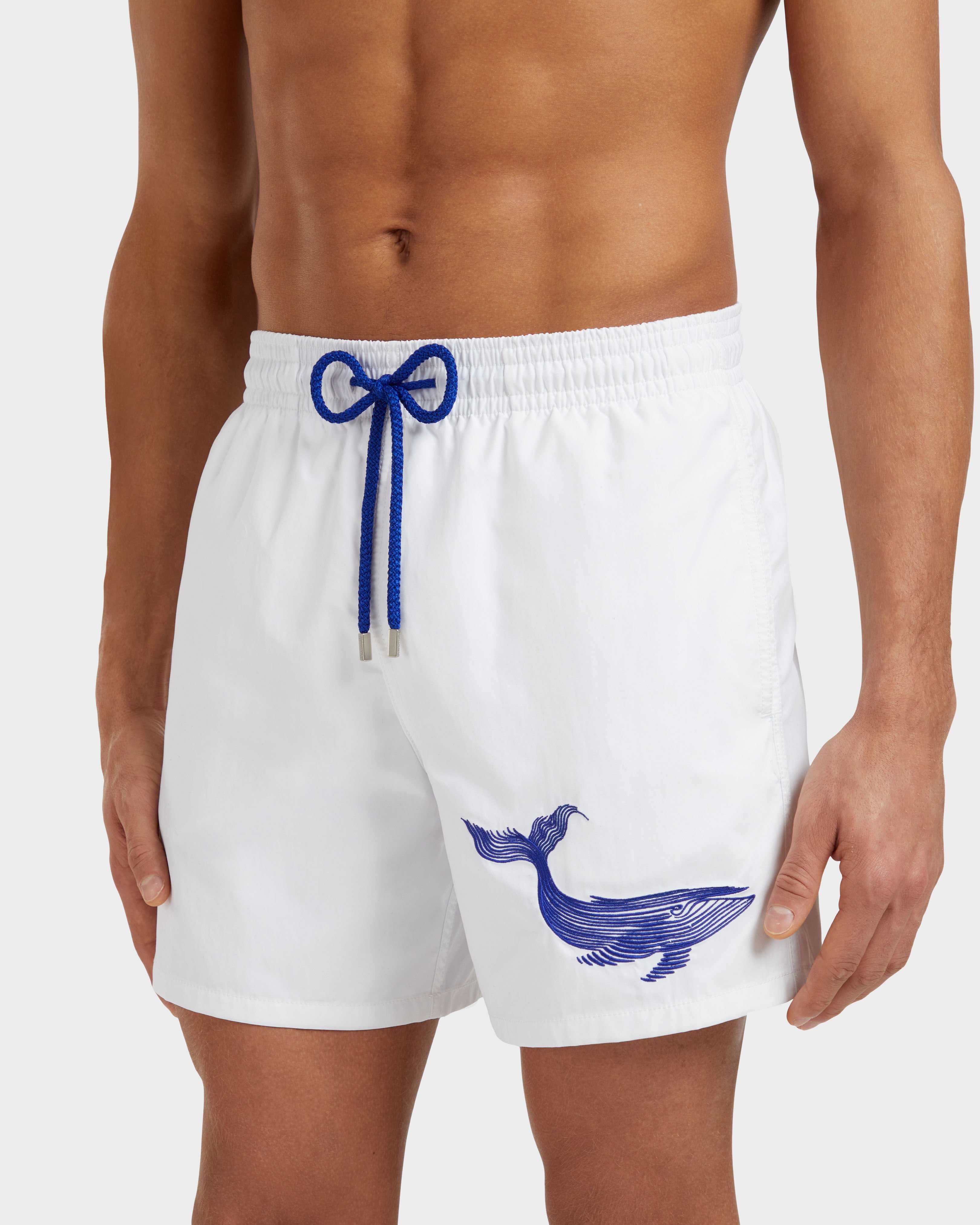 Men Swim Shorts Embroidered Whale WHITE supp2 view