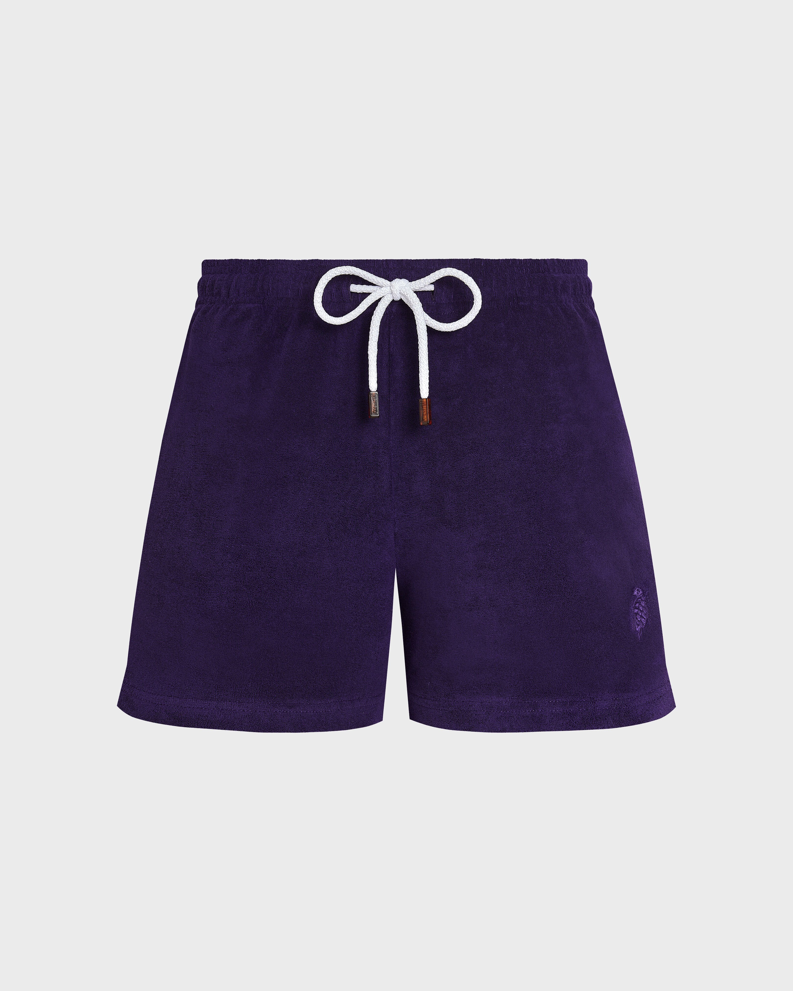 Short de bain en éponge femme uni VIOLETTE front view