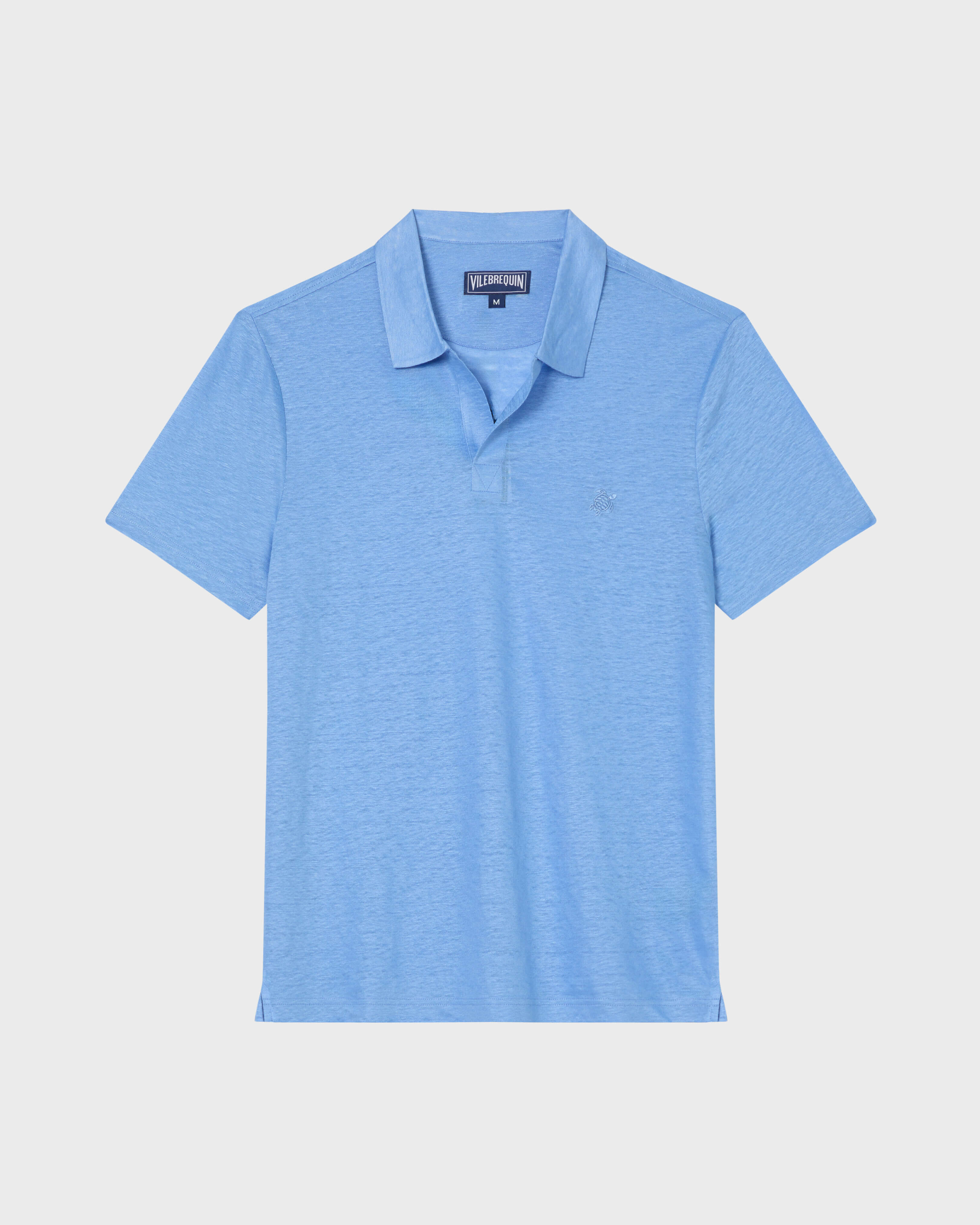 Polo en punto de lino de color liso para hombre TRINIDAD front view