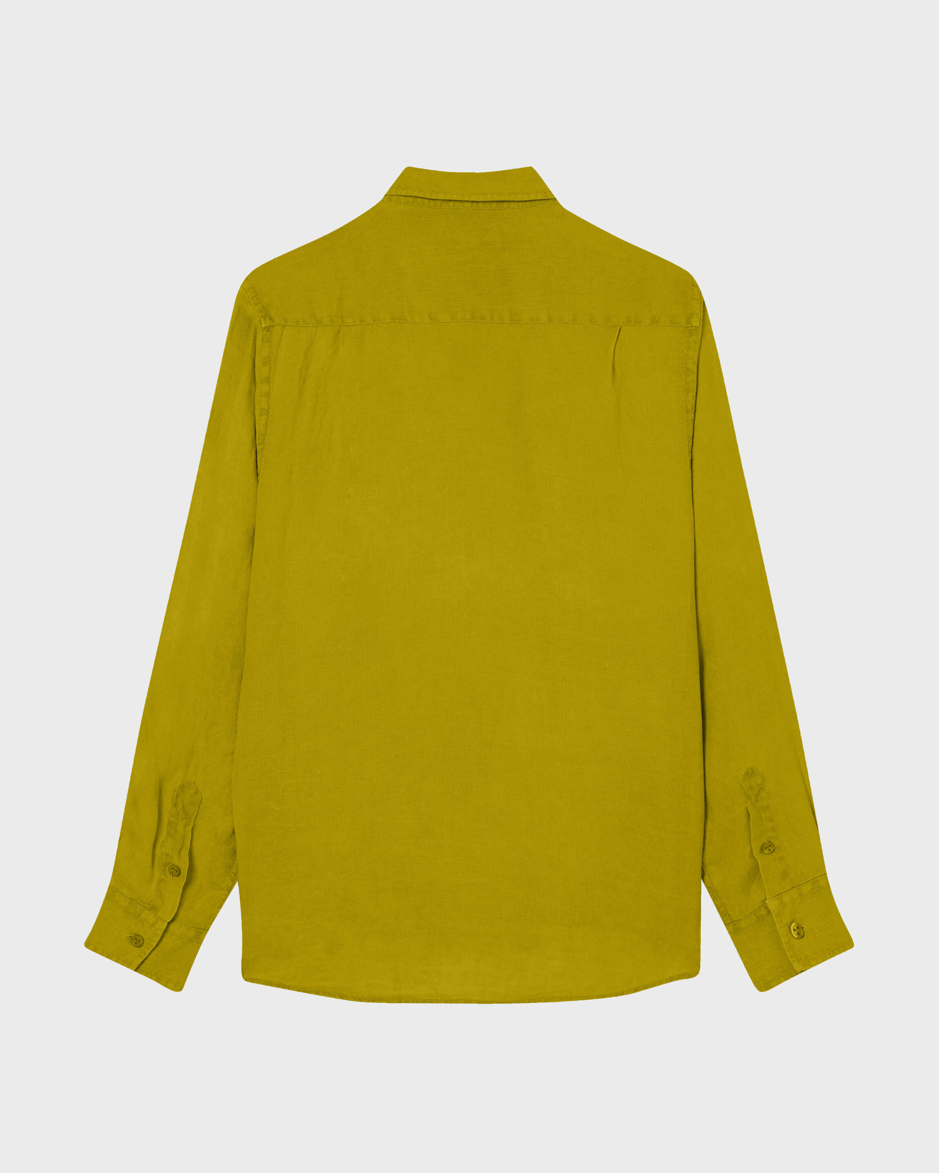 Men Linen Shirt Solid WORMWOOD back view