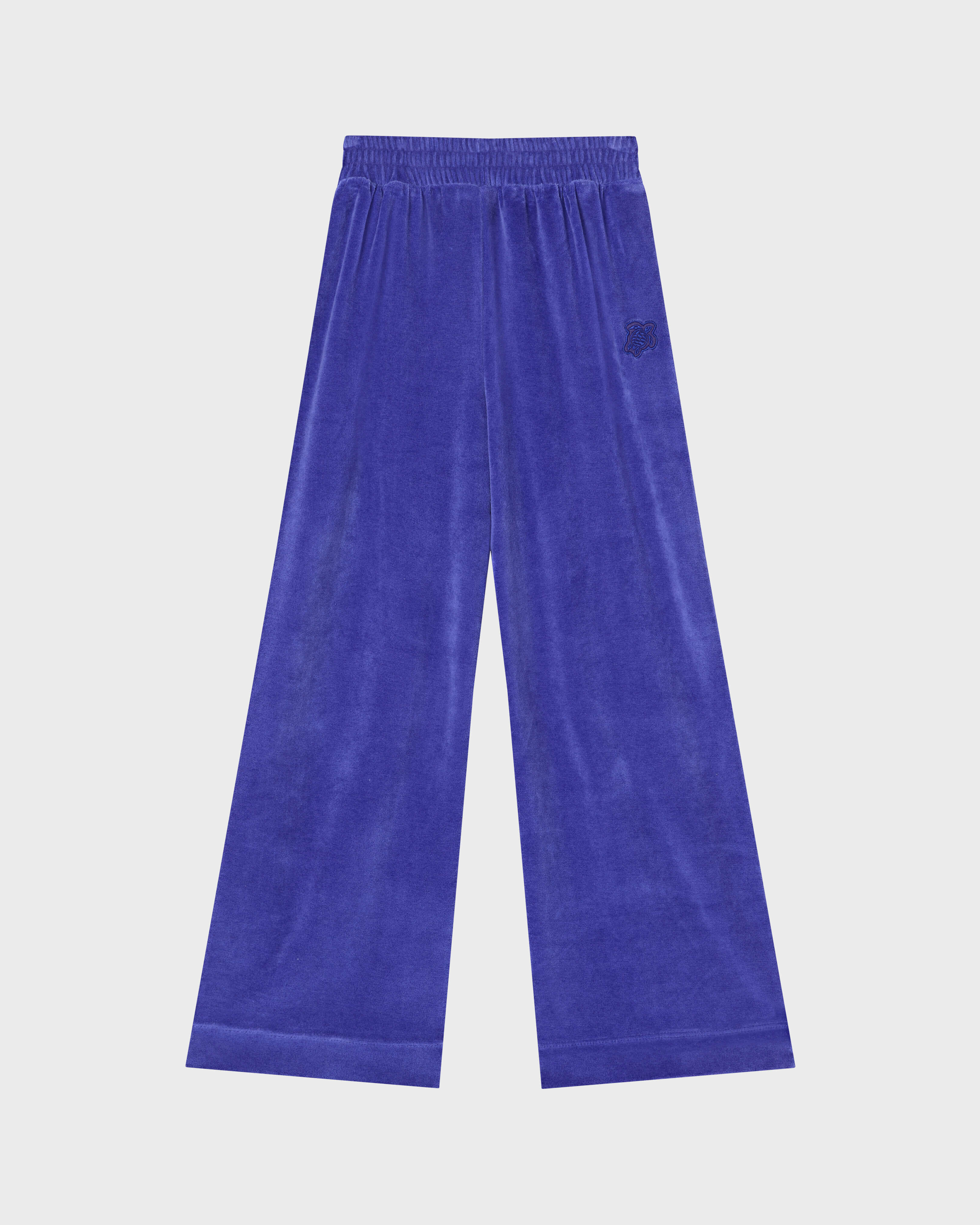 Pantalon taille élastique en velours enfant Tortue brodée VERSAILLES back view