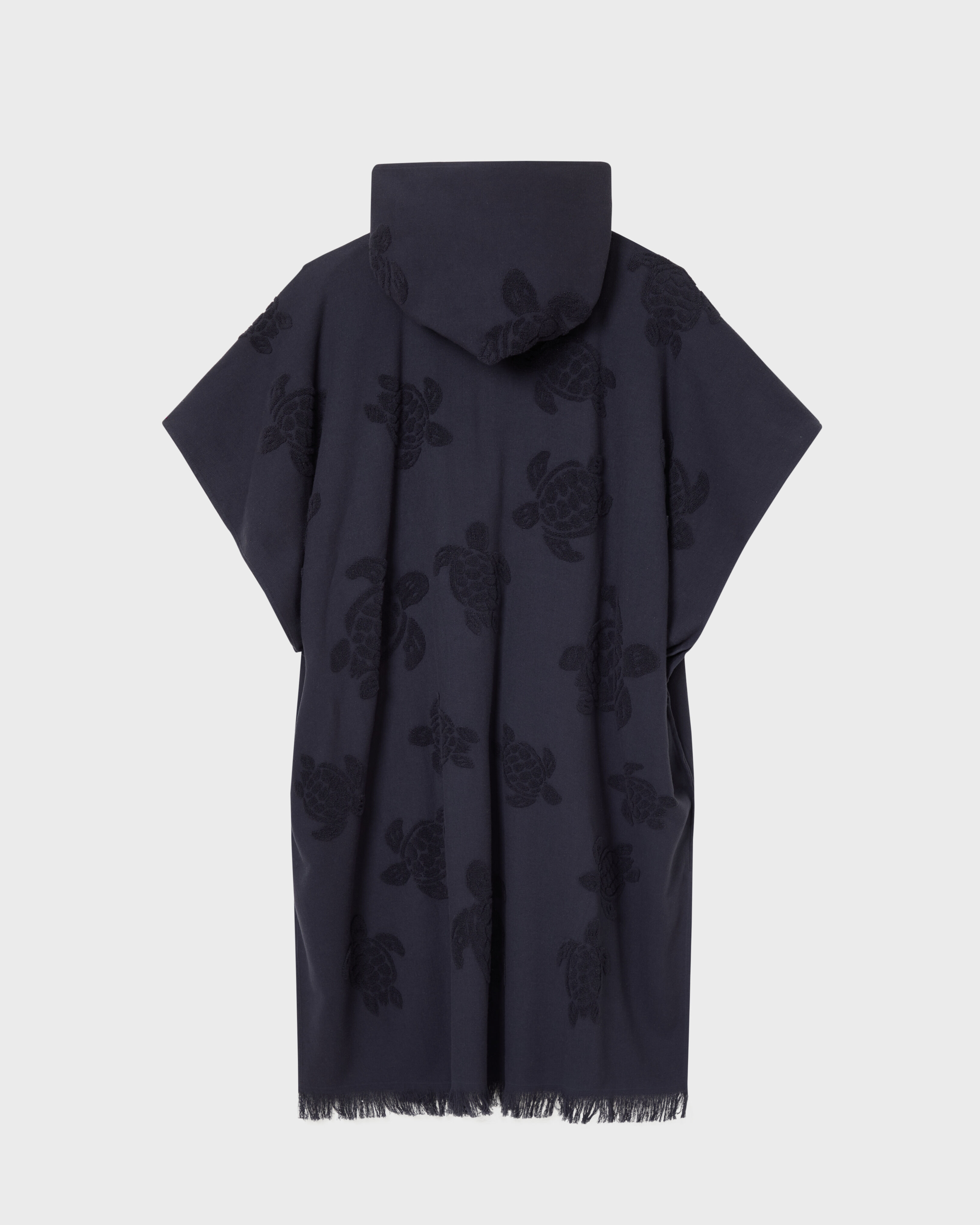 Poncho en tejido terry AZUL MARINO back view