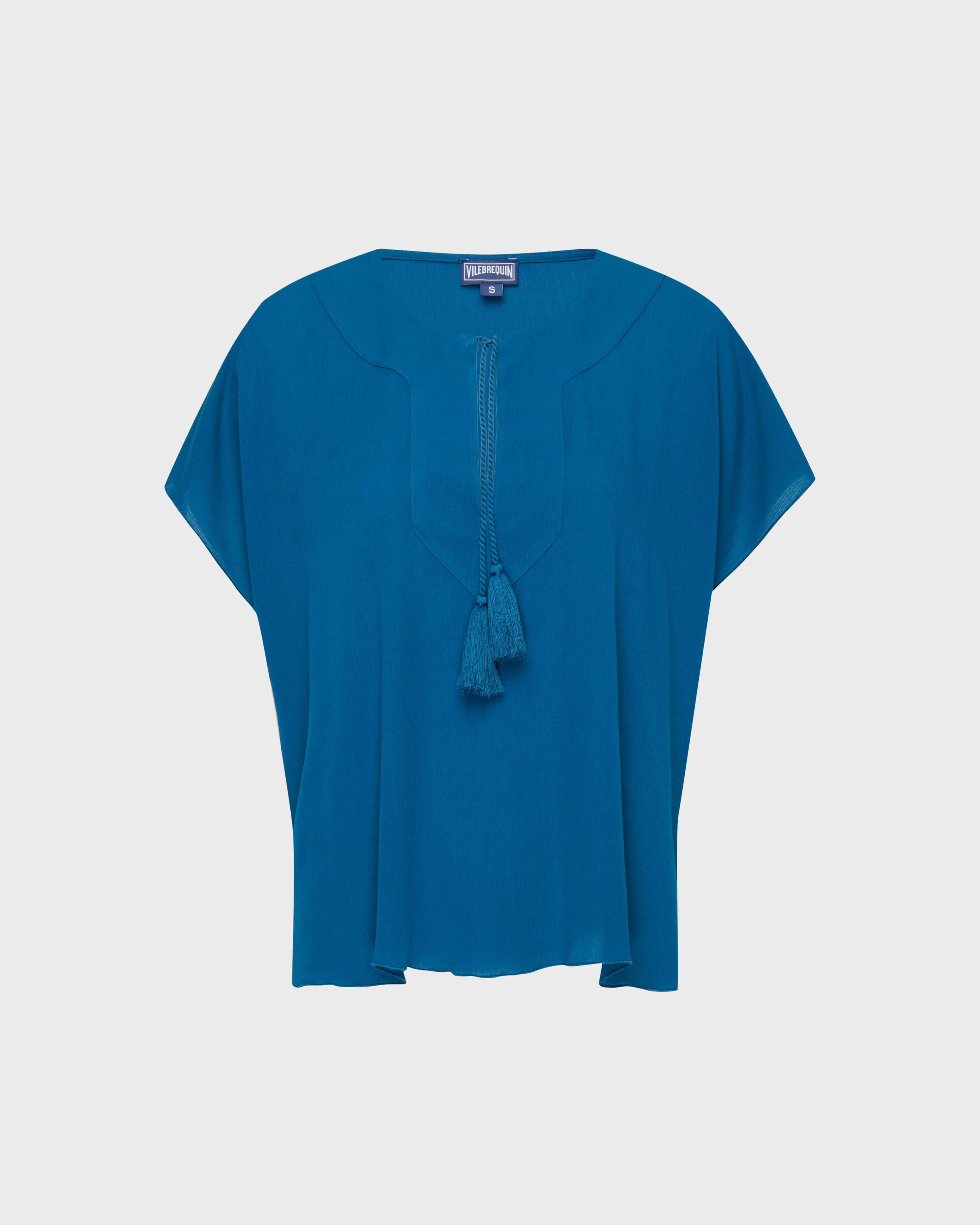 Women Viscose Shirt Solid PEACOCK front view