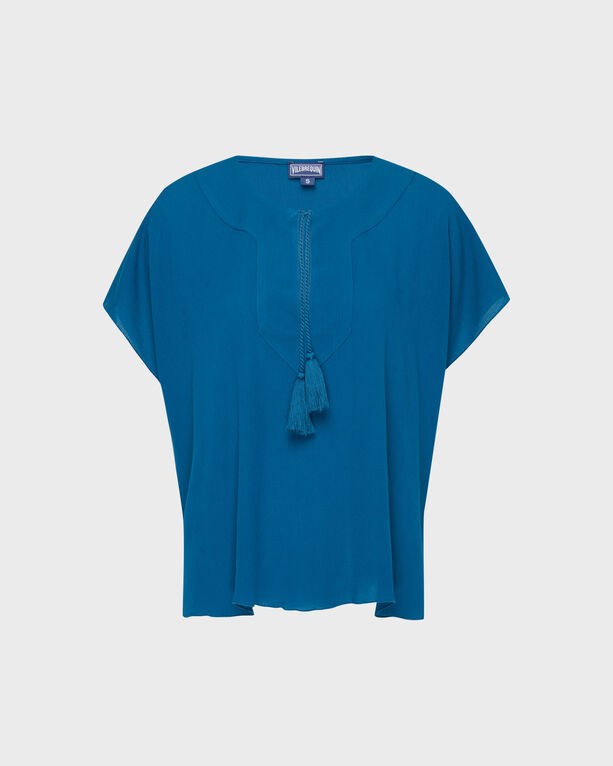 Vilebrequin - Women Viscose Shirt Solid - Shirt - Fritz - Blue - Size XL