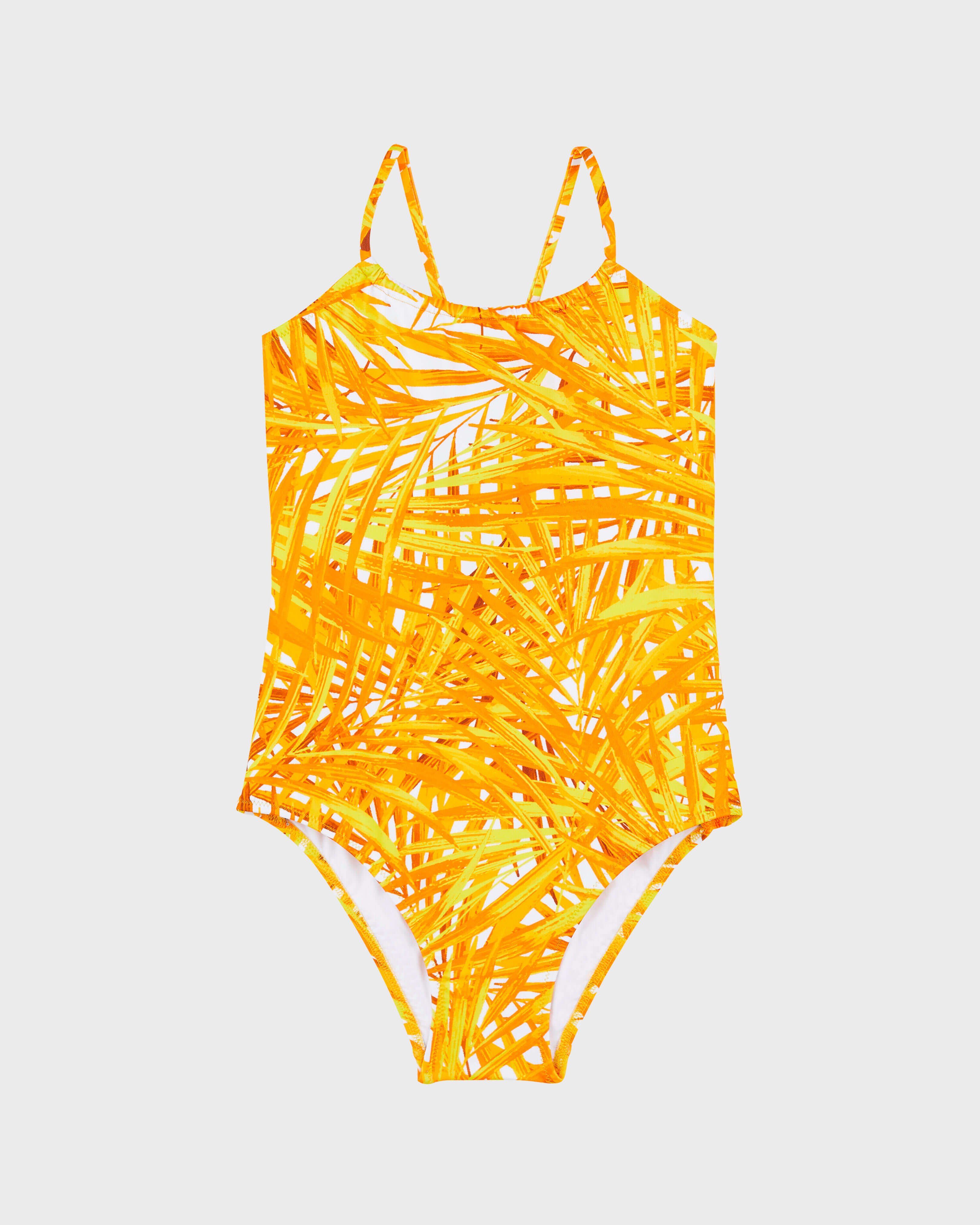 Girls One-piece Swimsuit Palm Leaves MANGO front view