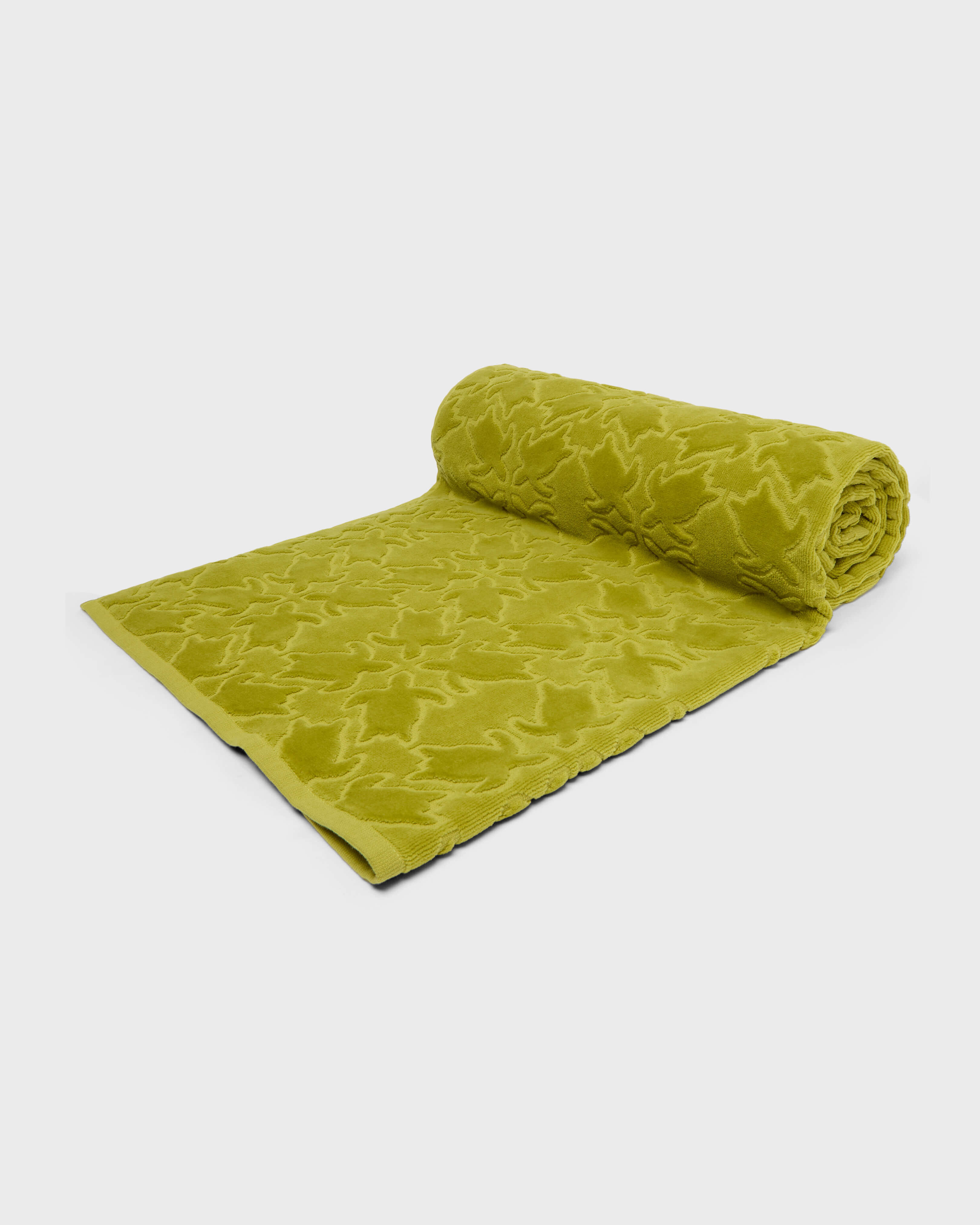 Organic Cotton Beach Towel Turtles Net Jacquard VERDE PALLIDO look1 view
