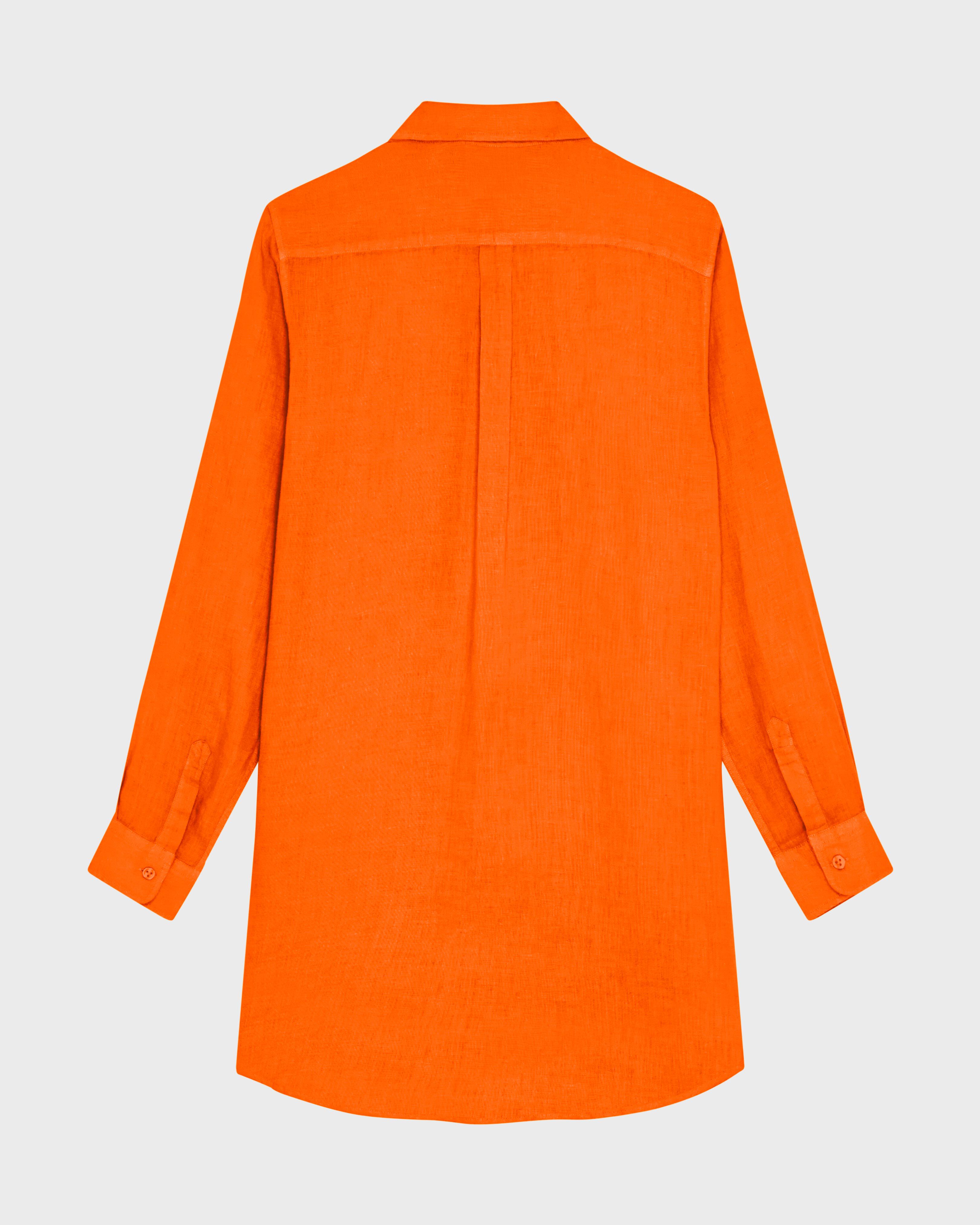 Women Shirt Dress Solid APRICOT back view