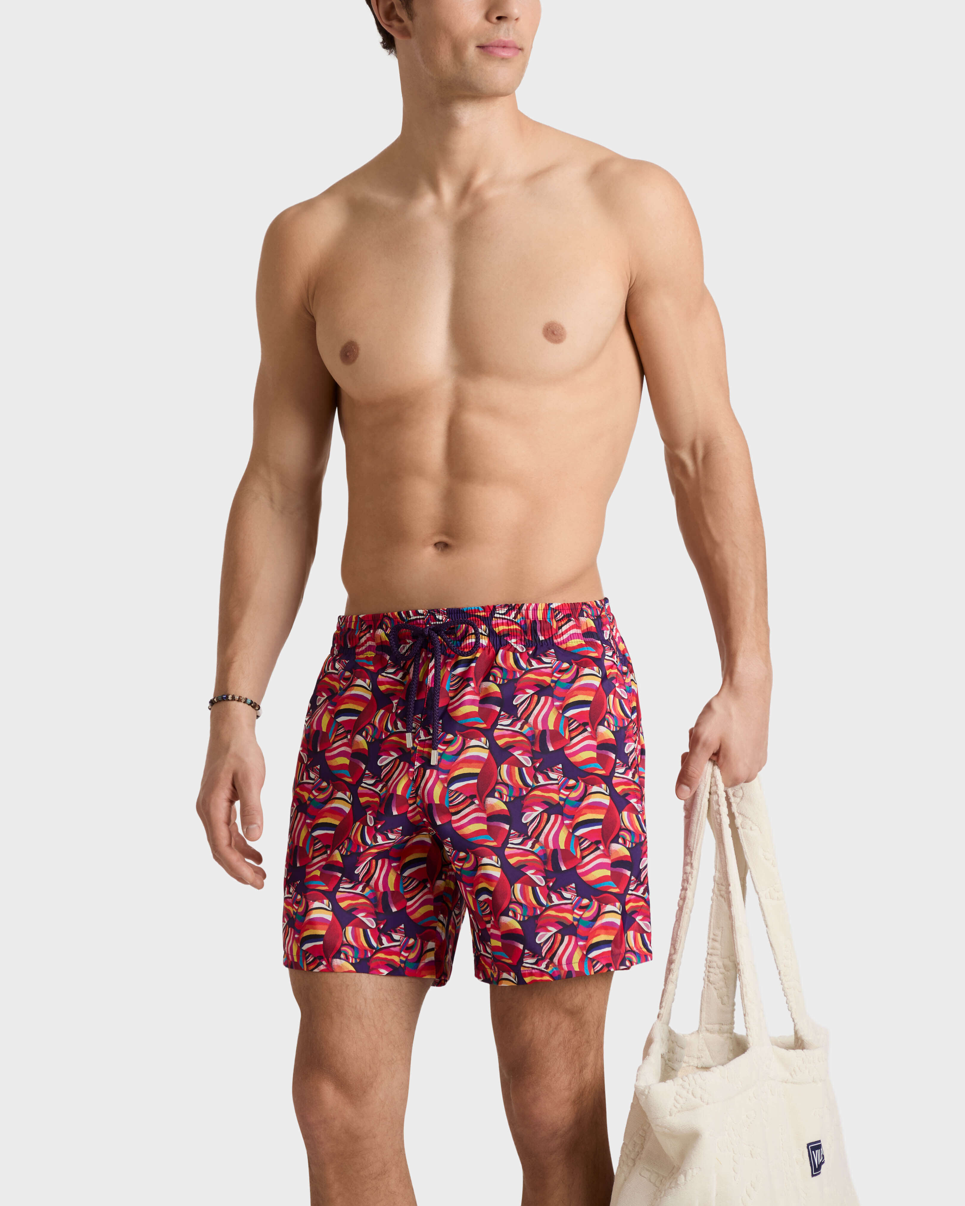 Ultraleichte und verstaubare Strombidae Badeshorts für Herren VIOLETTE frontworn view
