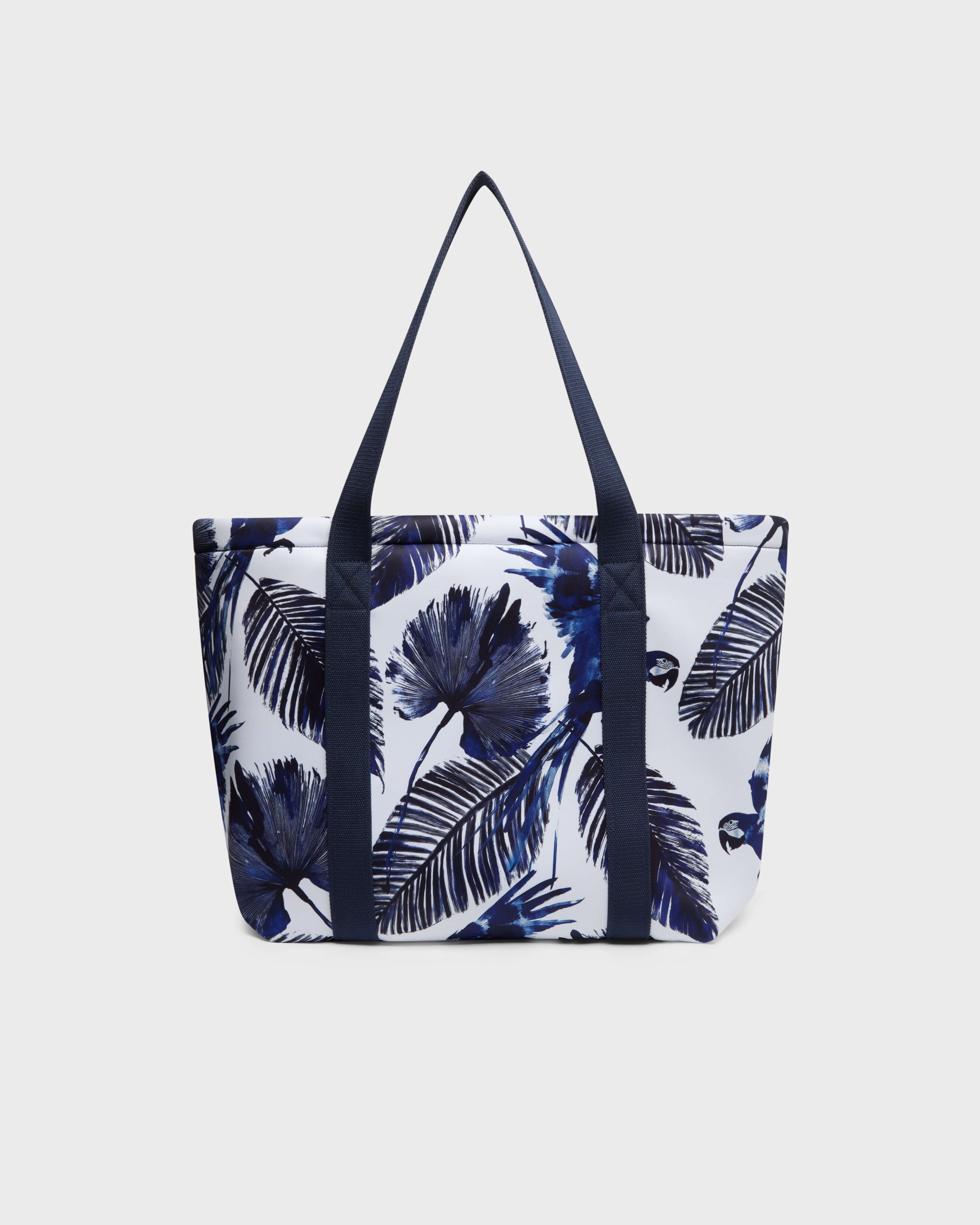 Bolsa de playa de neopreno con estampado Papagaio BLANCO back view